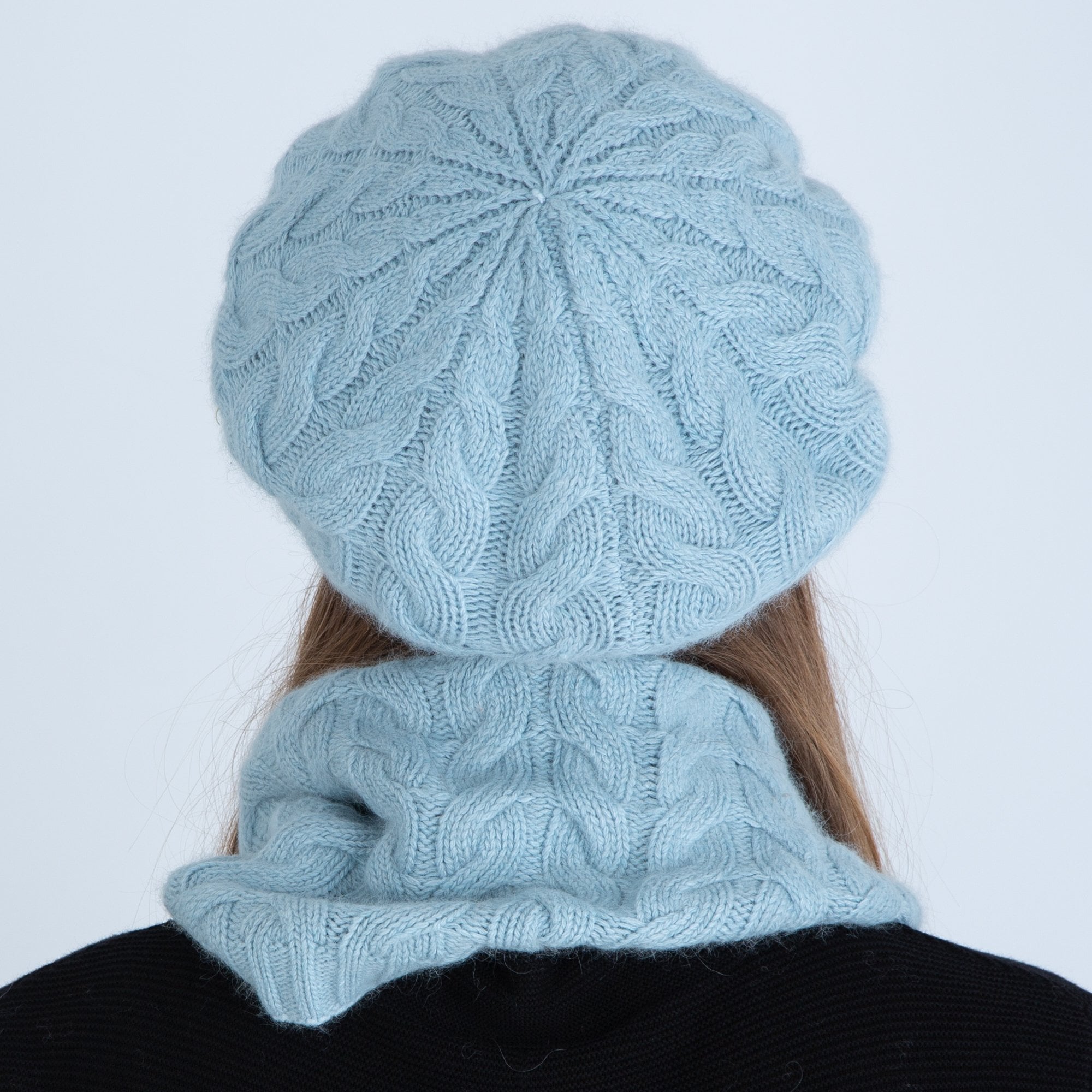 Sister PAC Knitted Woolly Hat And Snood Light Blue