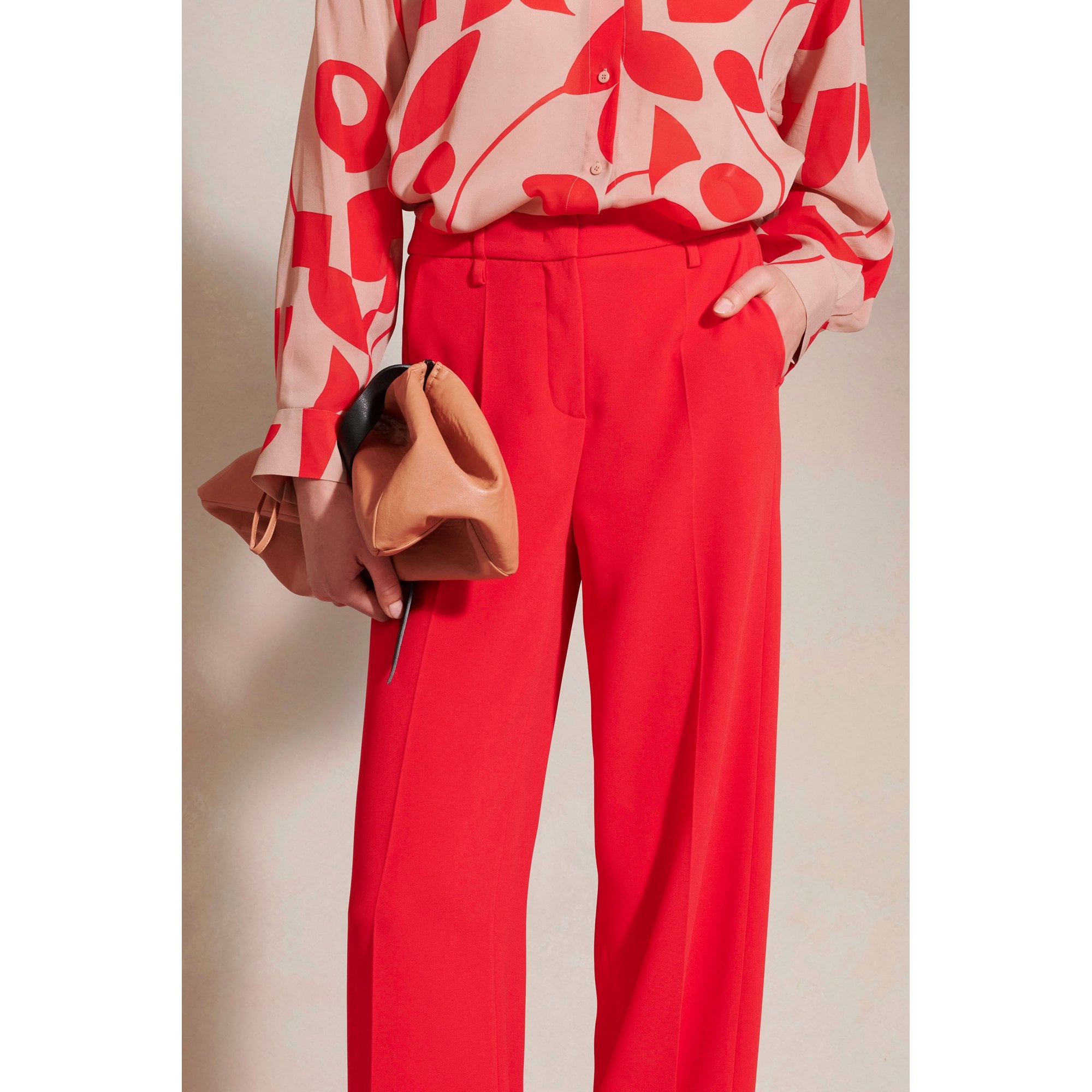 Luisa Cerano Smart Flared Trouser To Match Jacket Red