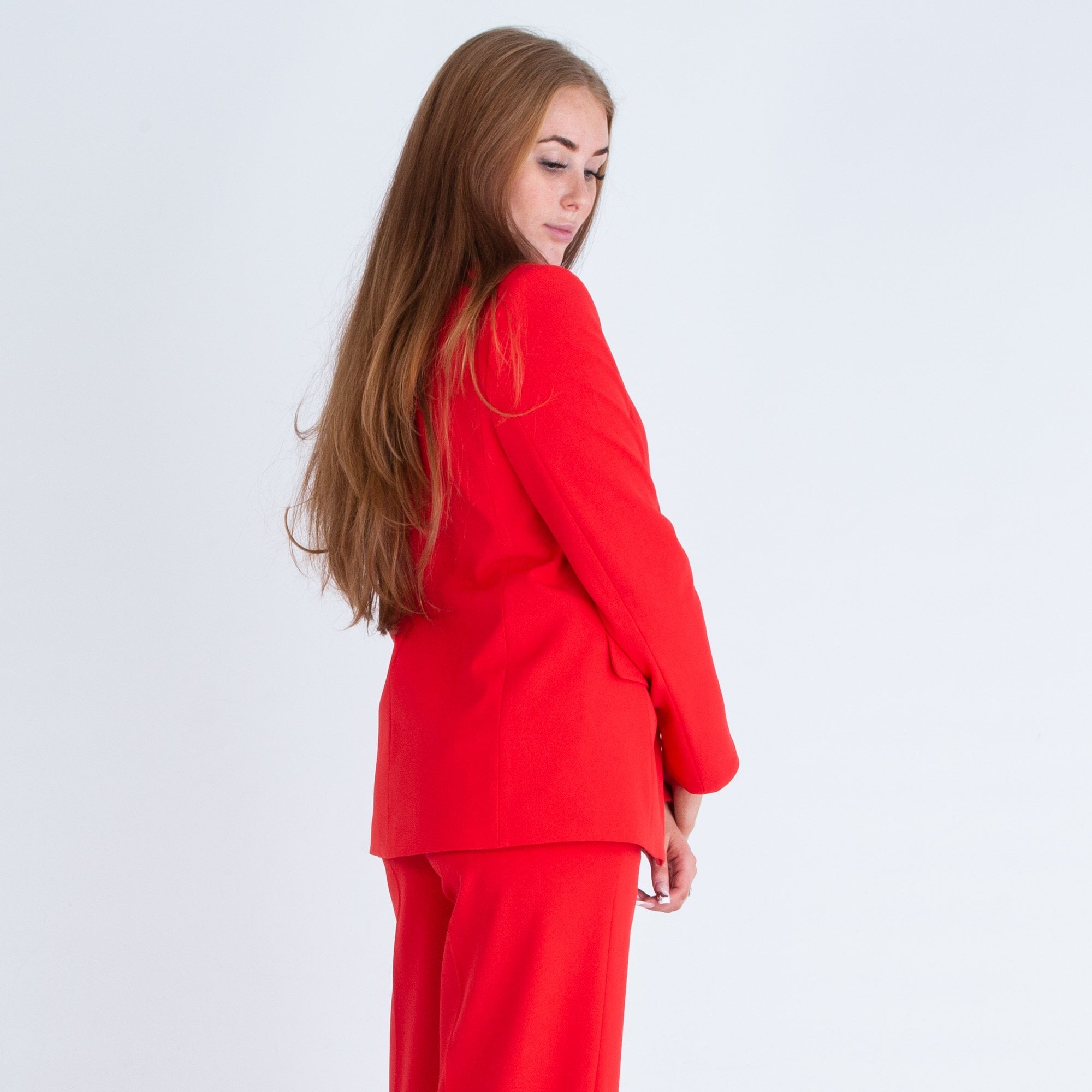 Luisa Cerano Single Breasted Smart Jacket To Match Trouser Red