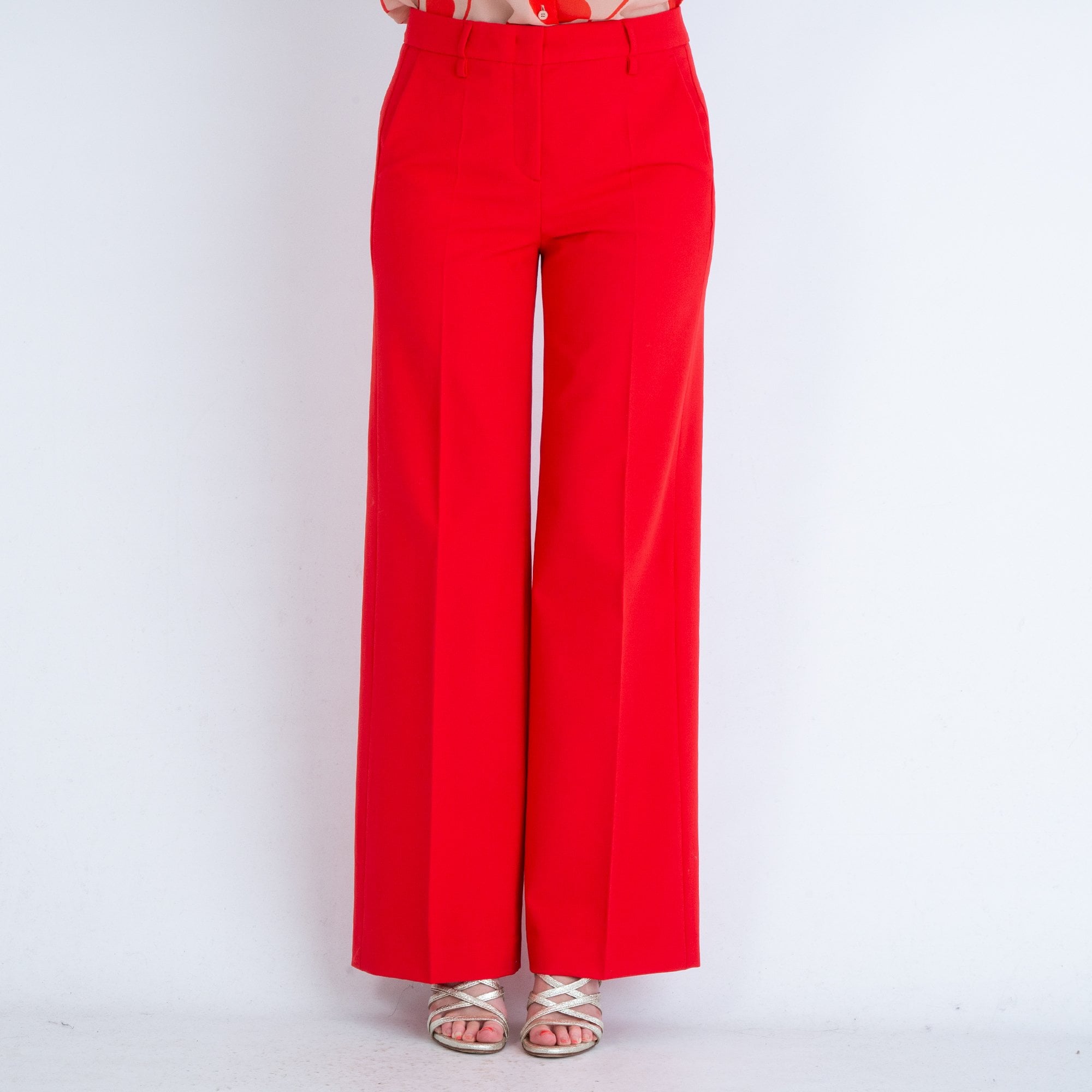 Luisa Cerano Smart Flared Trouser To Match Jacket Red