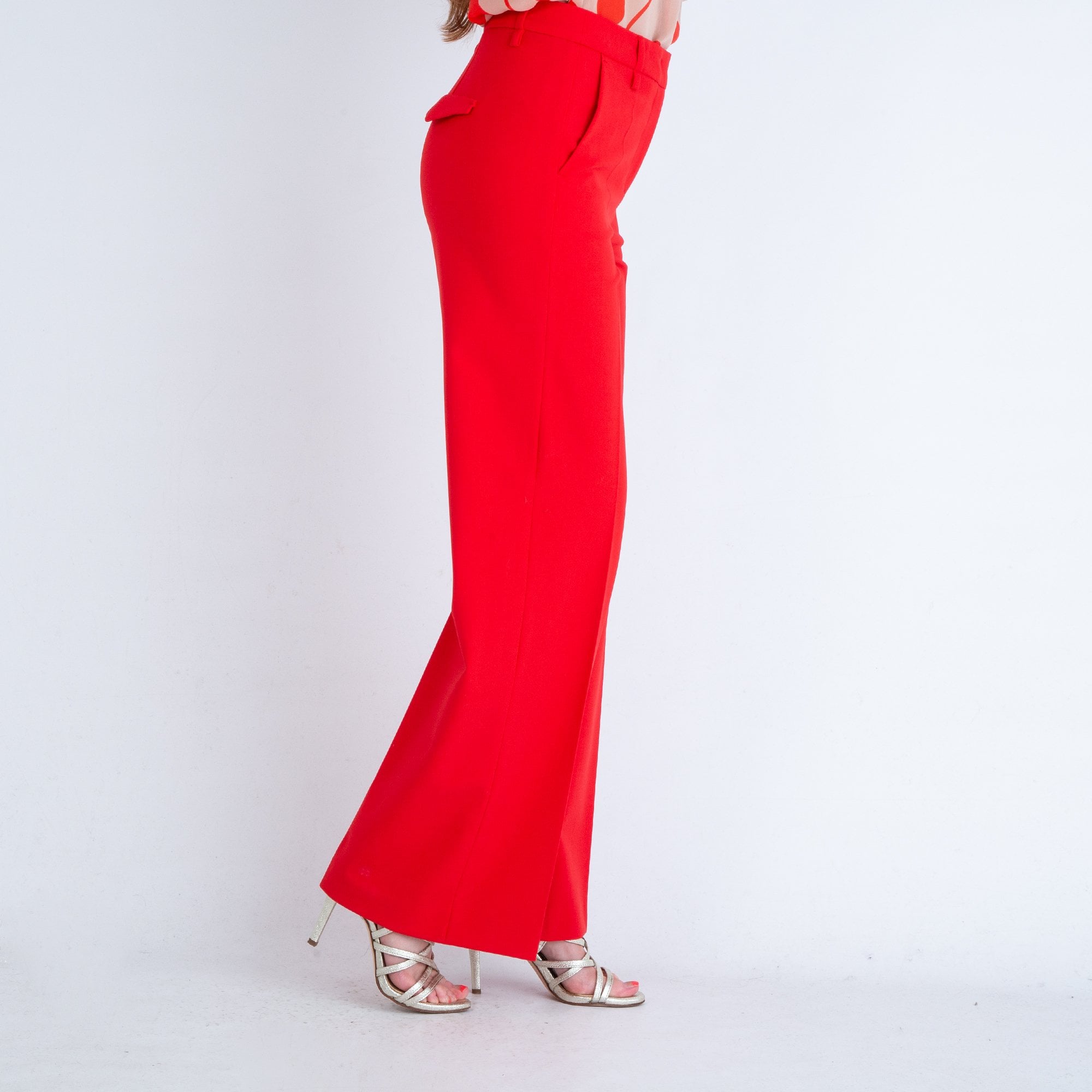 Luisa Cerano Smart Flared Trouser To Match Jacket Red