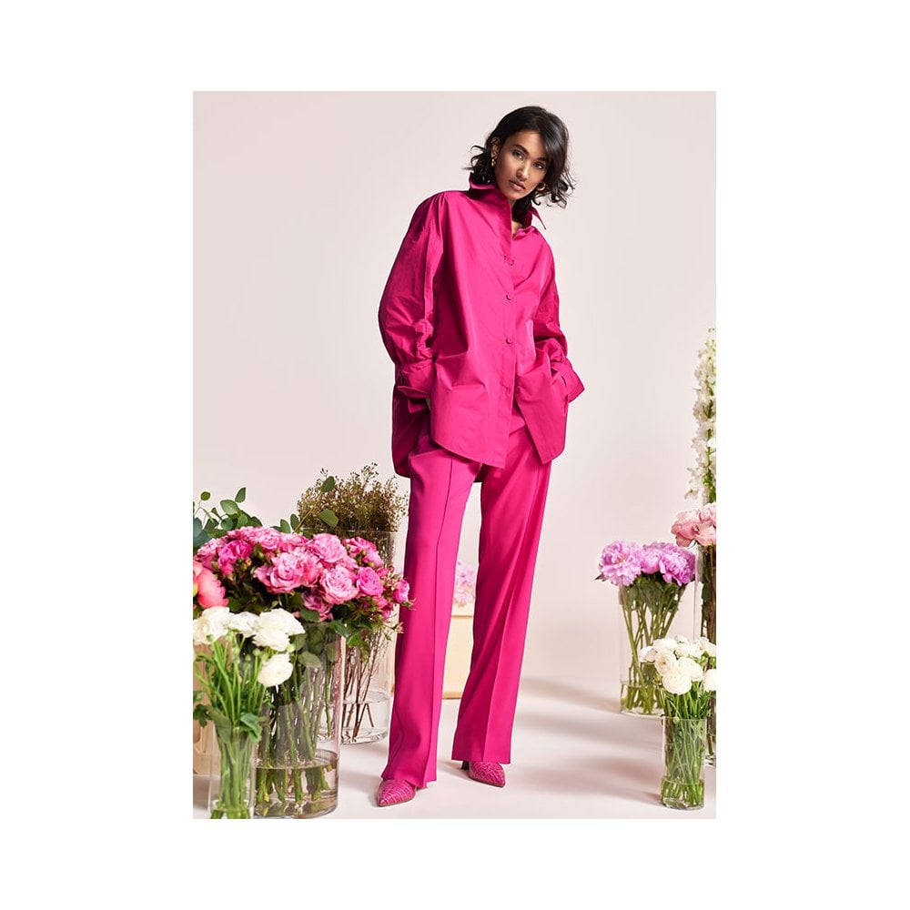 Riani Smart Seamed Trouser With Zip Pockets Fuchsia