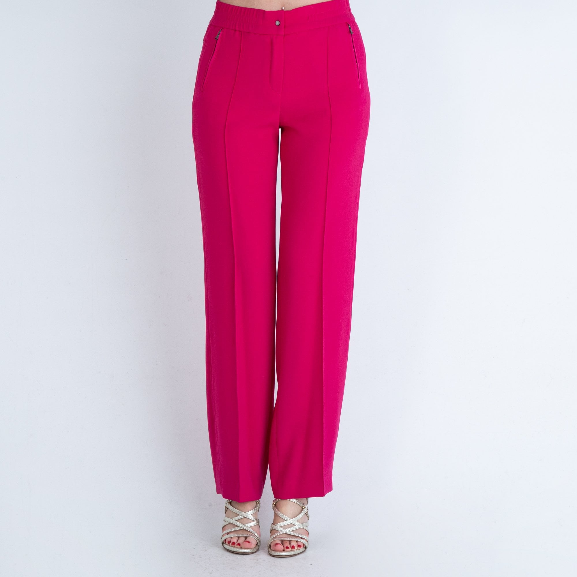 Riani Smart Seamed Trouser With Zip Pockets Fuchsia