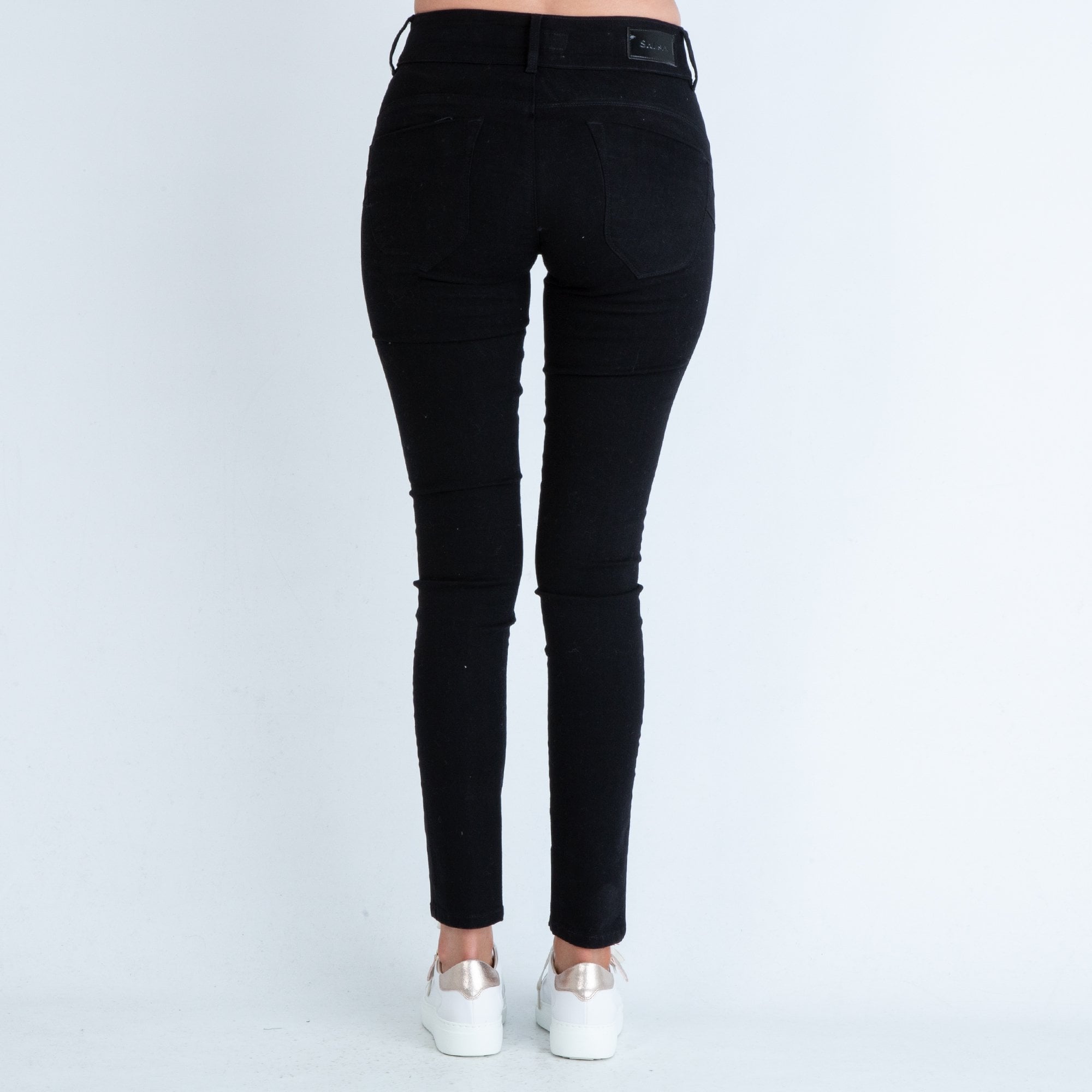 Salsa Secret Skinny Mid Waist Jean With Double Button Black 30L