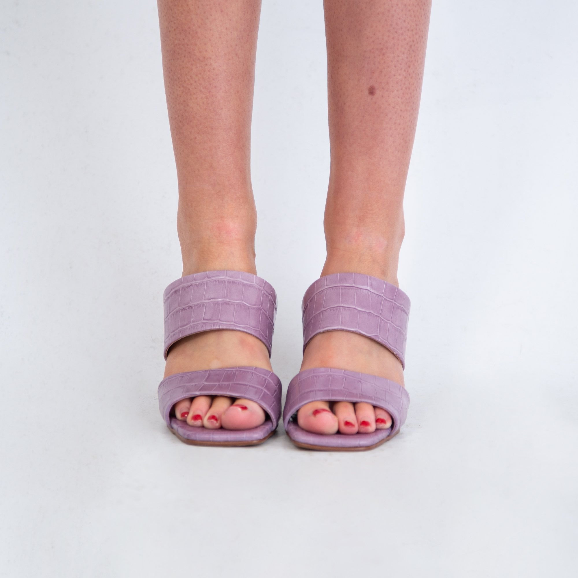 Shoe The Bear Runa Double Strap Mule Croc Sandal Lavender