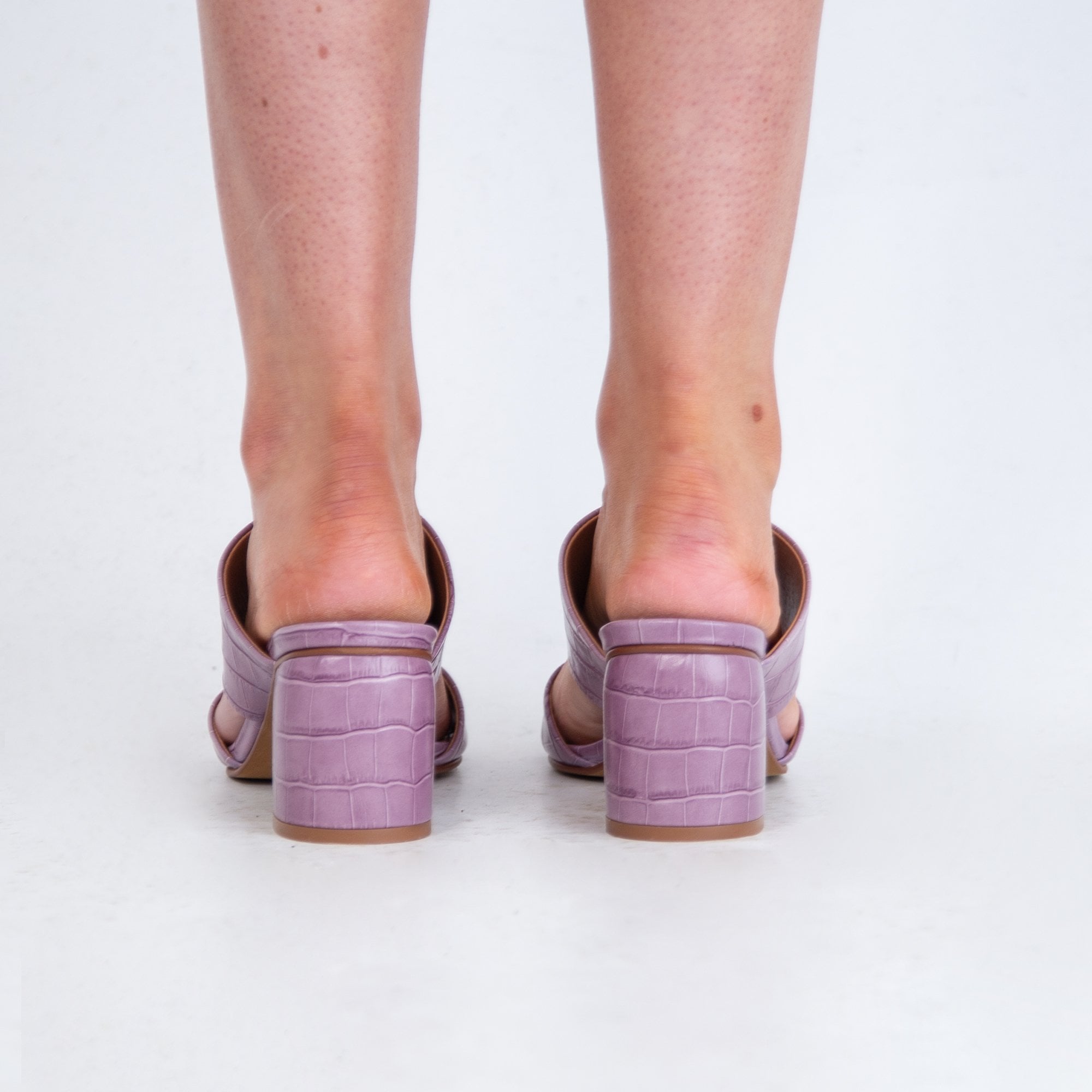 Shoe The Bear Runa Double Strap Mule Croc Sandal Lavender