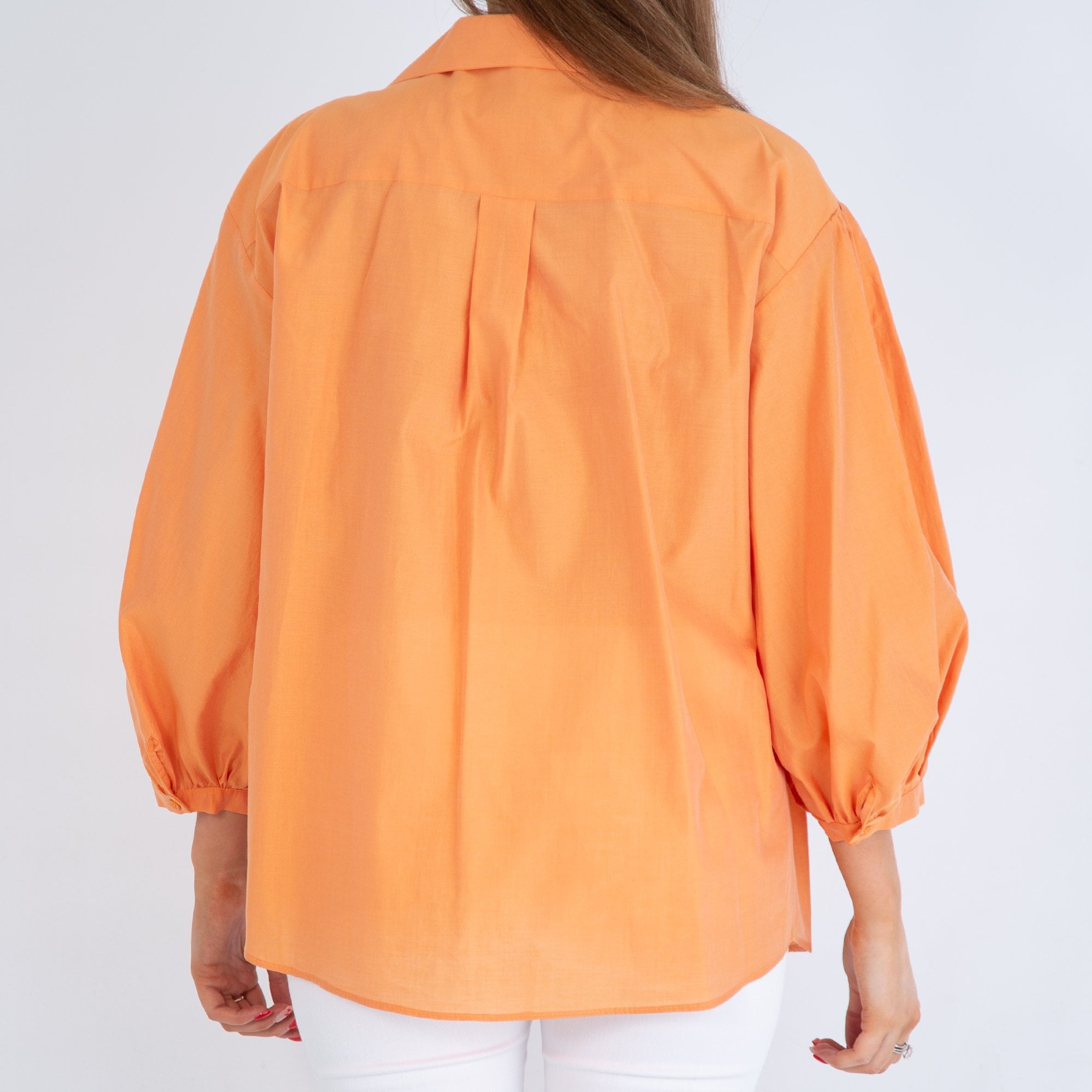 Weekend By Maxmara Silver Wrap Over Shirt With Back Pleat Orange
