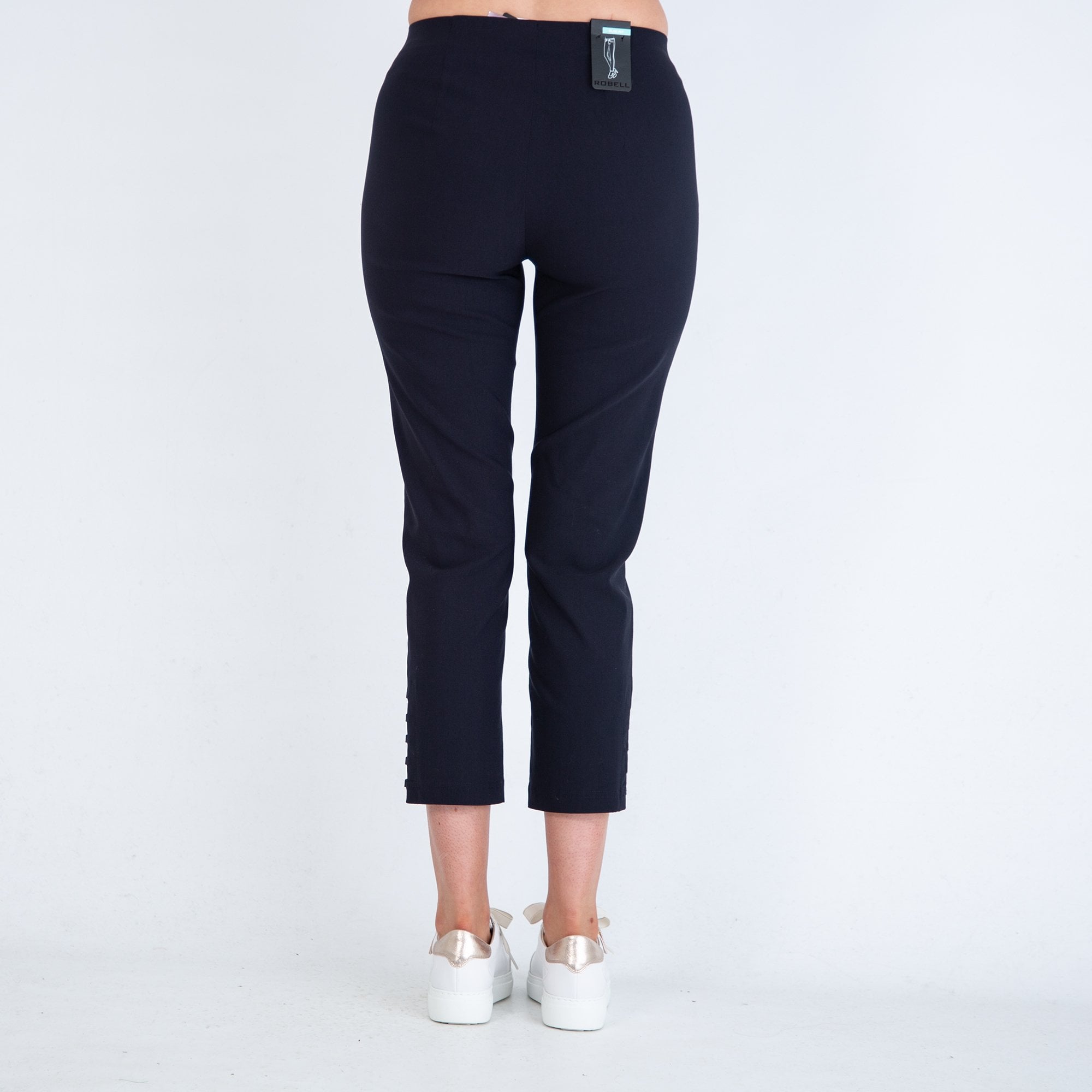 Robell Lena 09 Pull On Ladder Ankle Trouser Navy 69