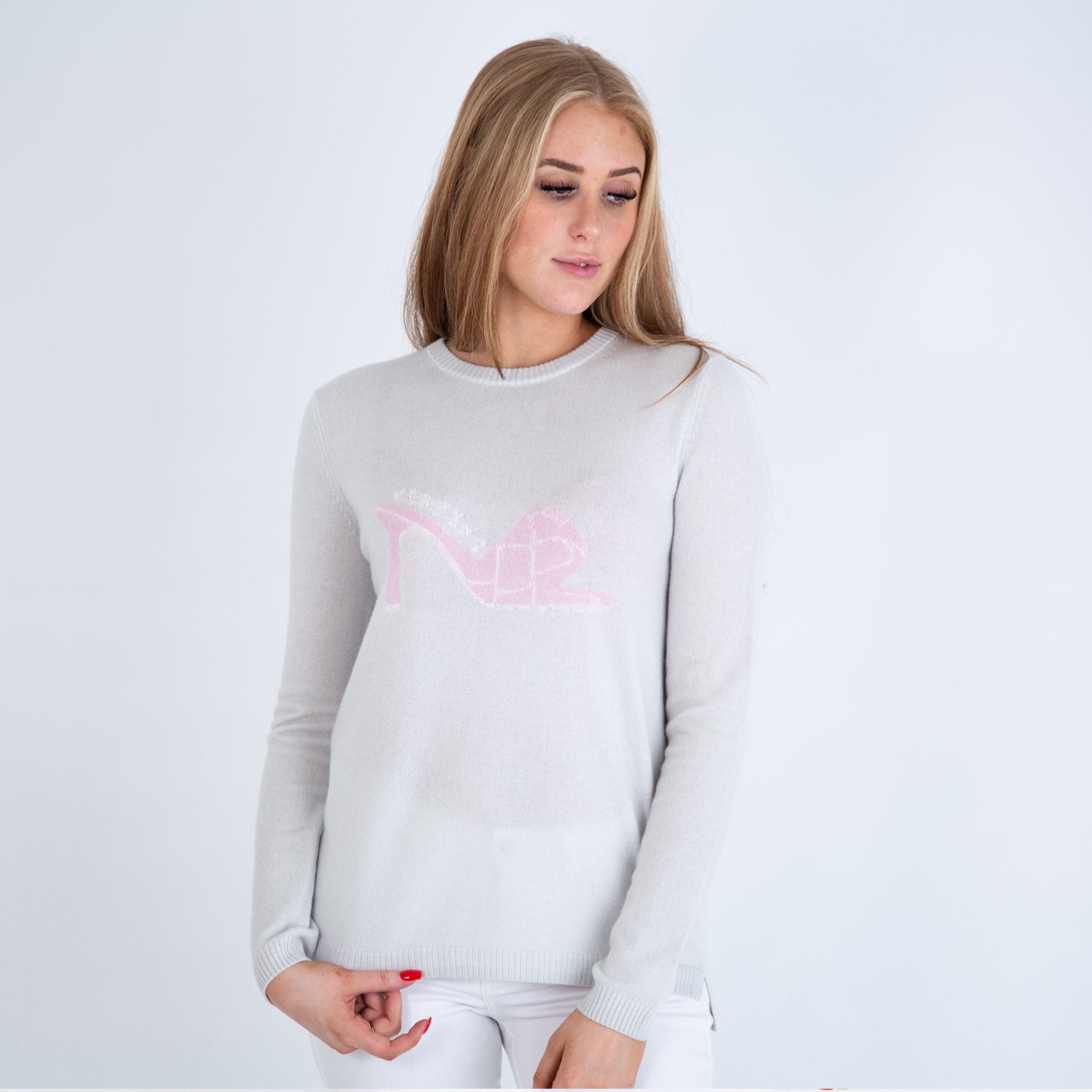 Herzens Angelegenheit Round Neck Sandal Print Jumper Blue/pink