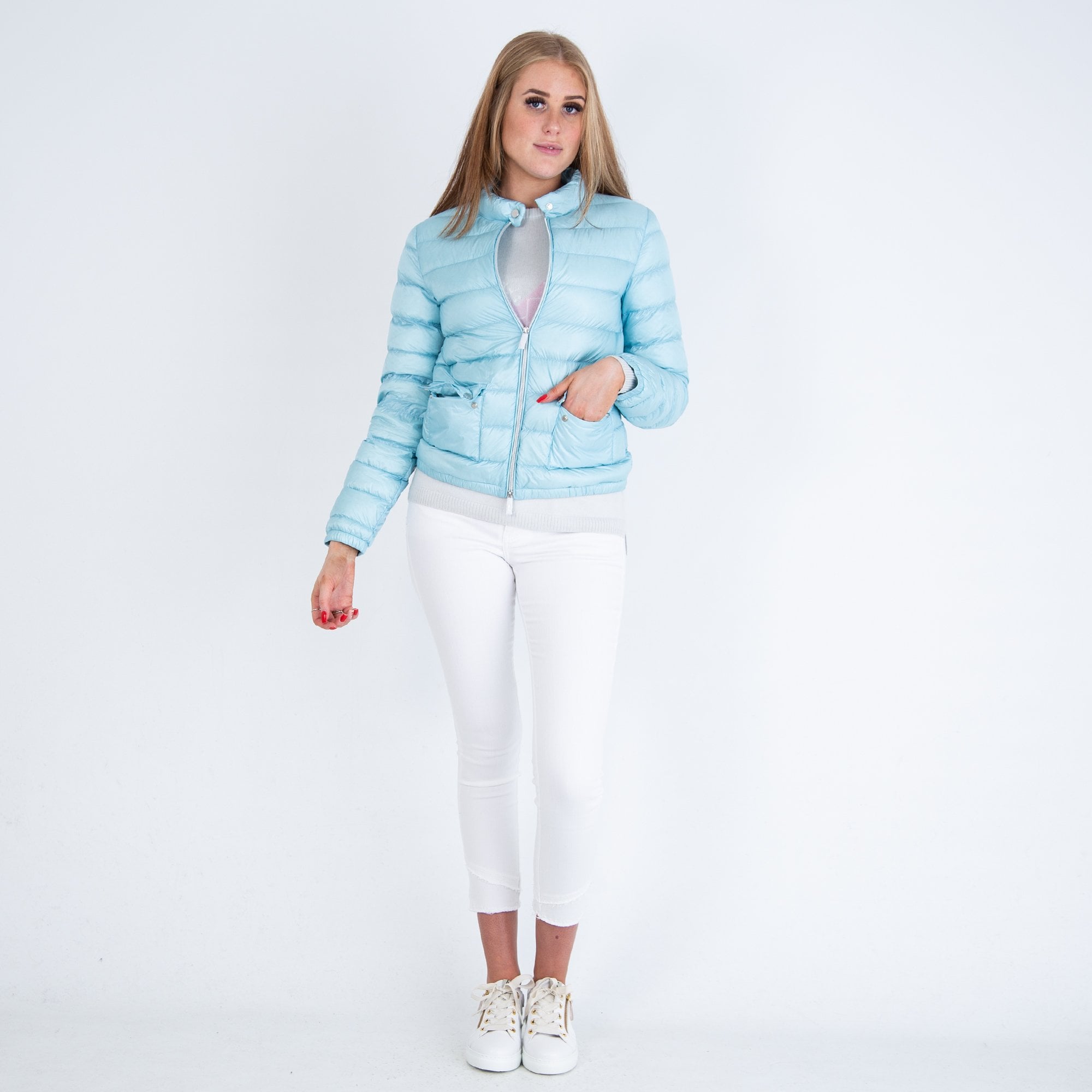Herzens Angelegenheit Lightweight Short Puffer Coat Light Blue