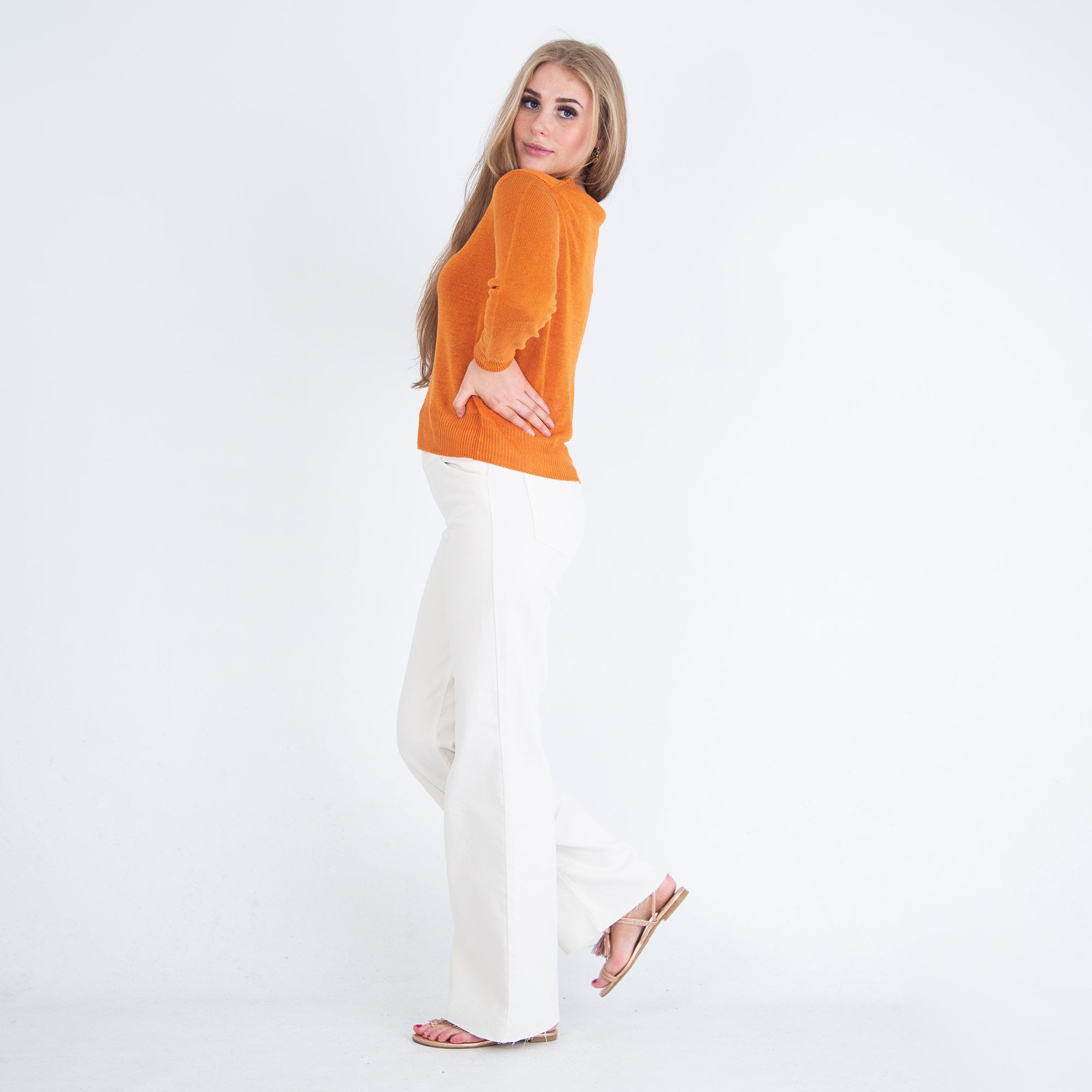 Weekend By Maxmara Volpino Round Neck Knit Jumper Burnt Orange