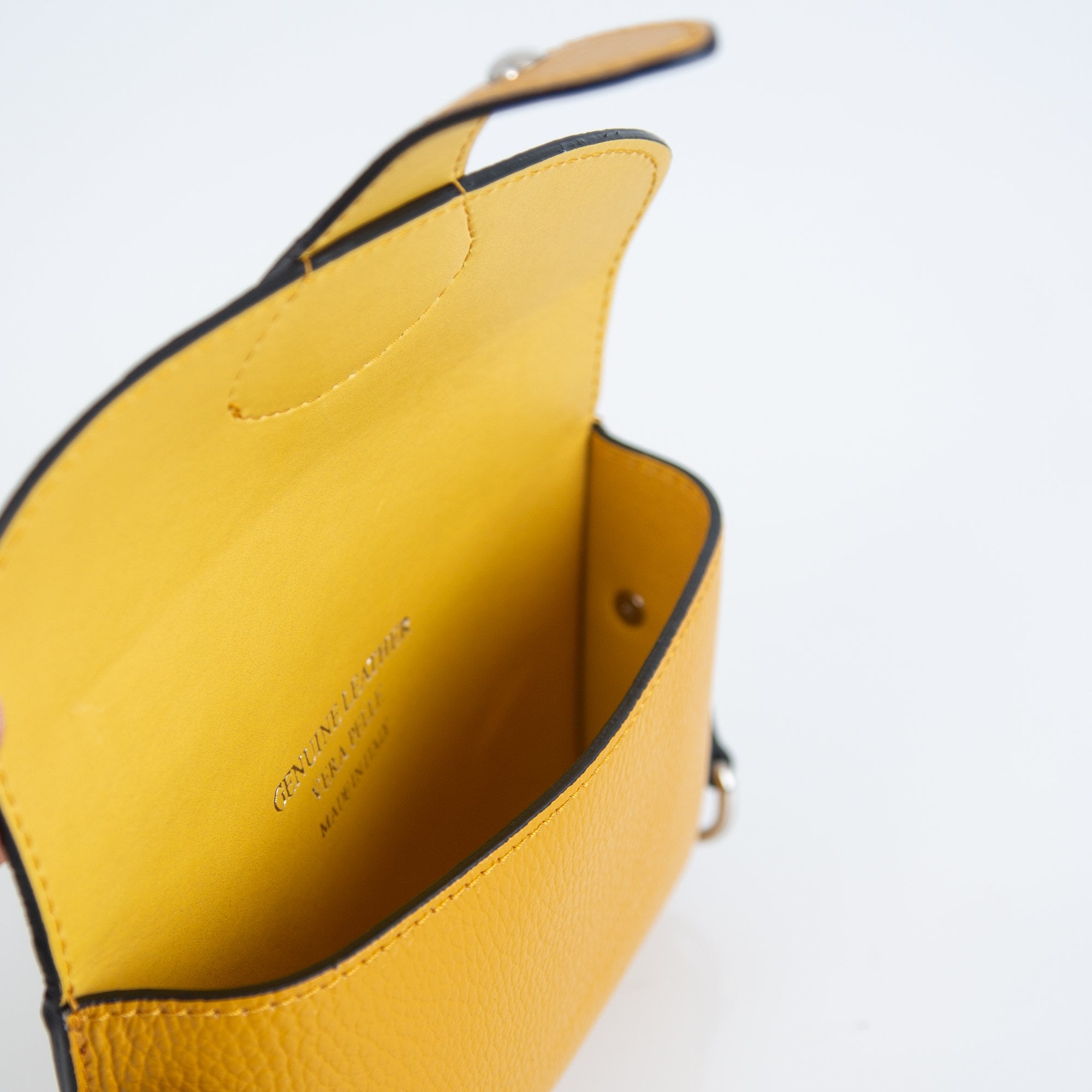 Sister ME Mini Cross Body Leather Bag With Wide Strap Mustard