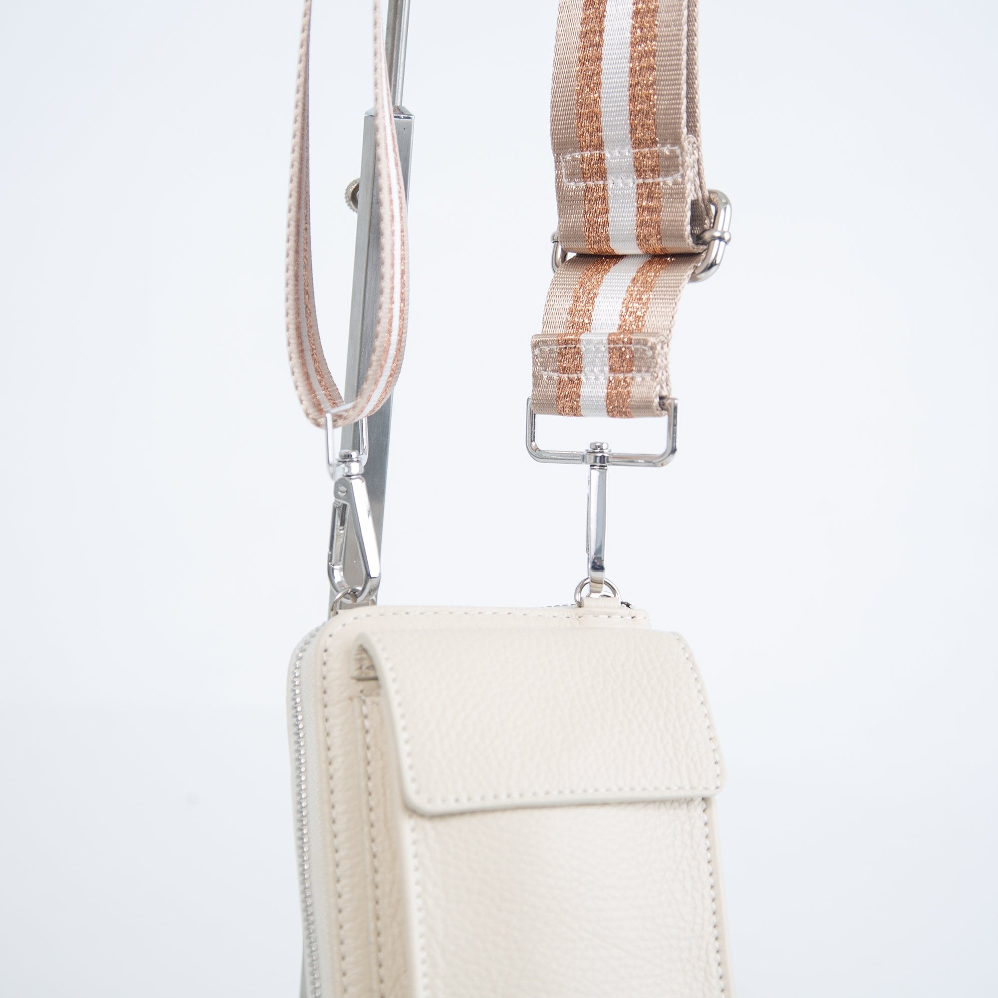 Sister ME Gold Lurex Stripe Wide Strap Bag Gold