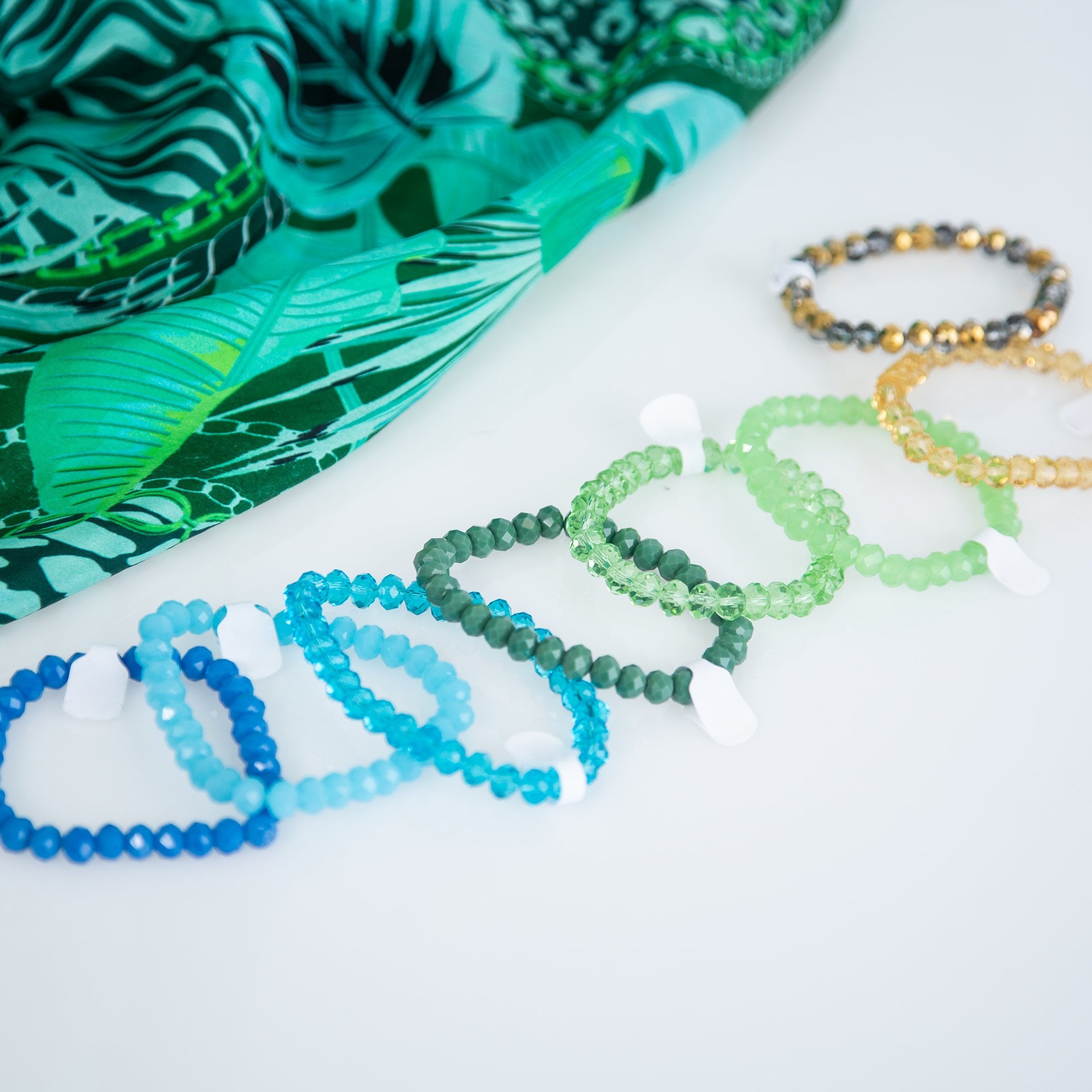 D&x London Crystal Beaded Bracelet Mustard