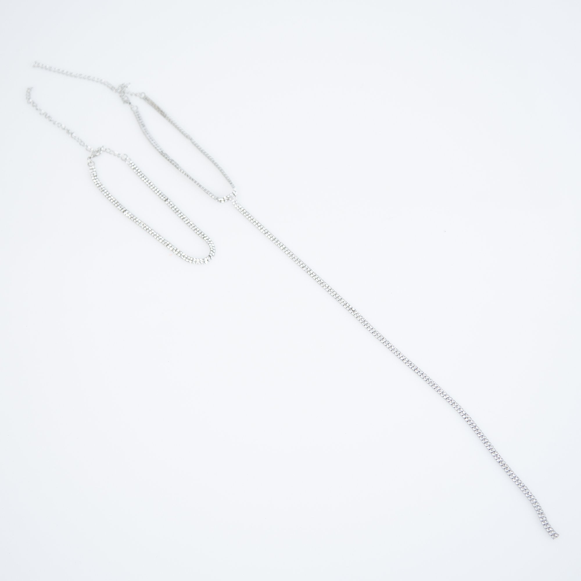 D&x London Drop Diamonte Choker Silver