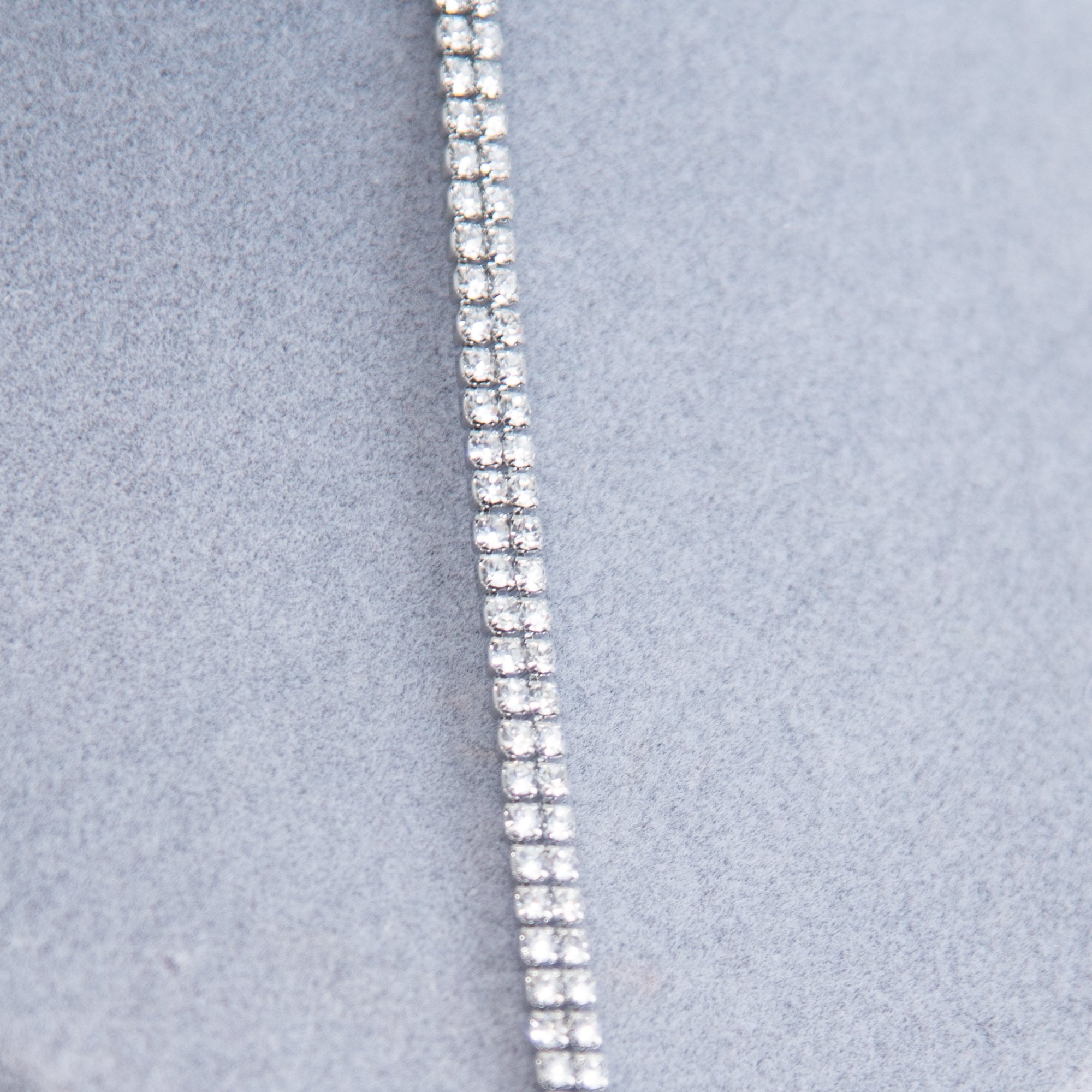 D&x London Drop Diamonte Choker Silver