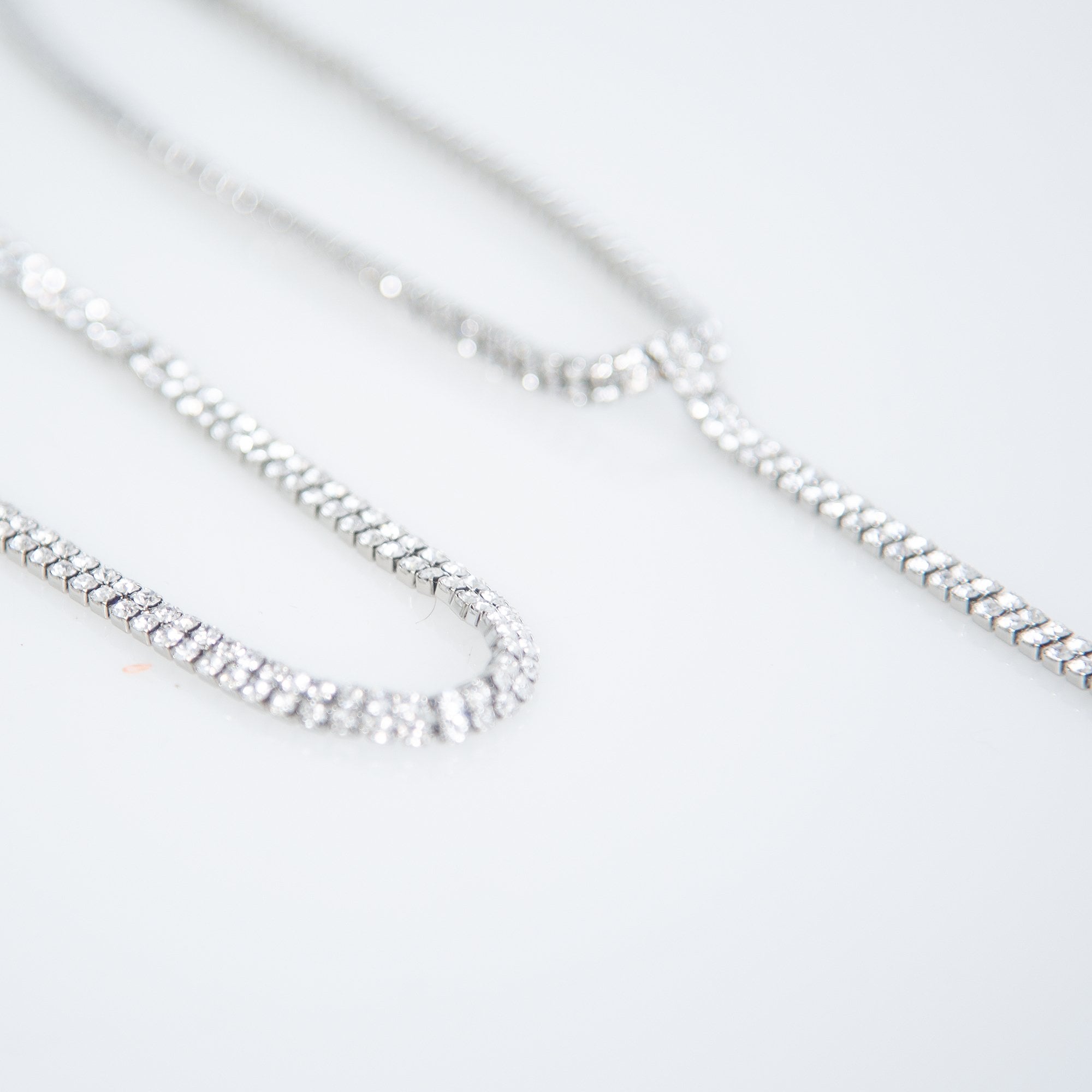 D&x London Drop Diamonte Choker Silver