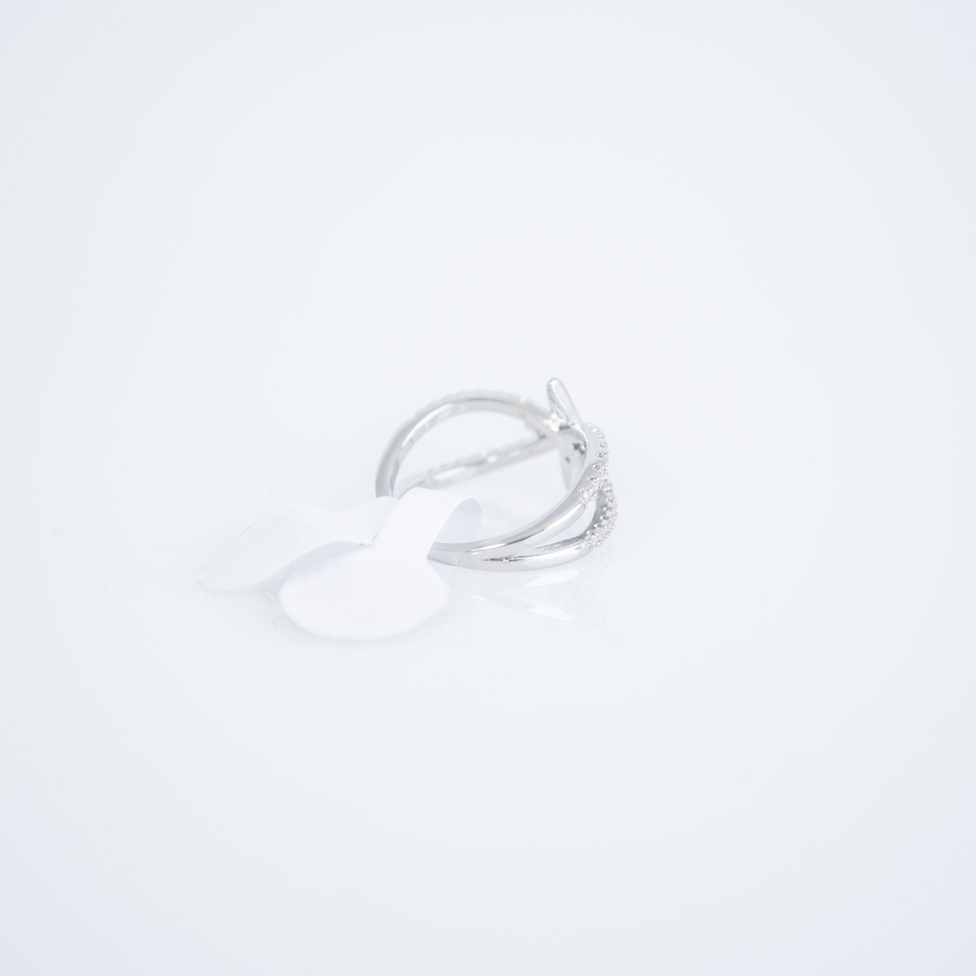 D&x London Star Diamonte Ring Silver