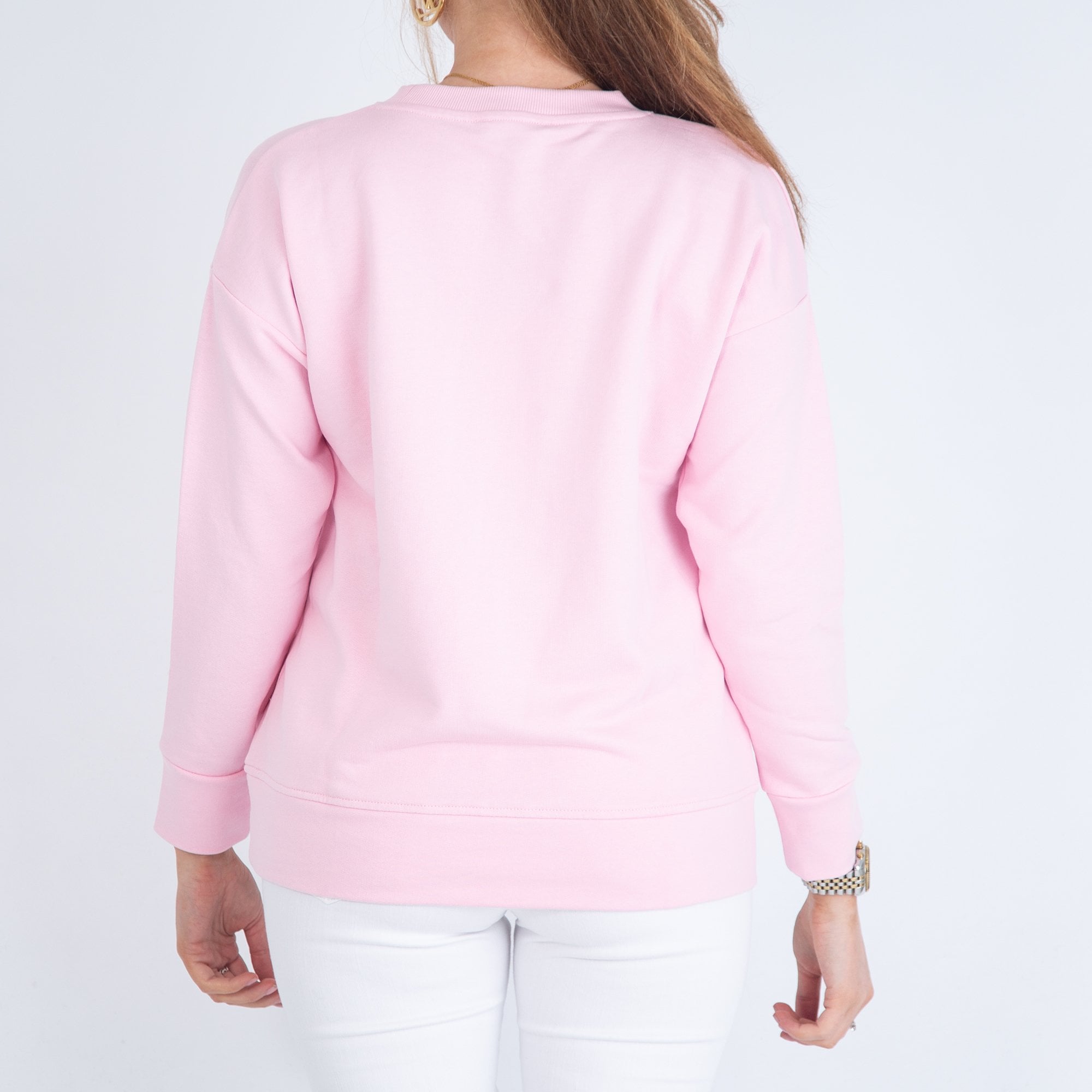 Sunday Round Neck Sweatshirt Pink