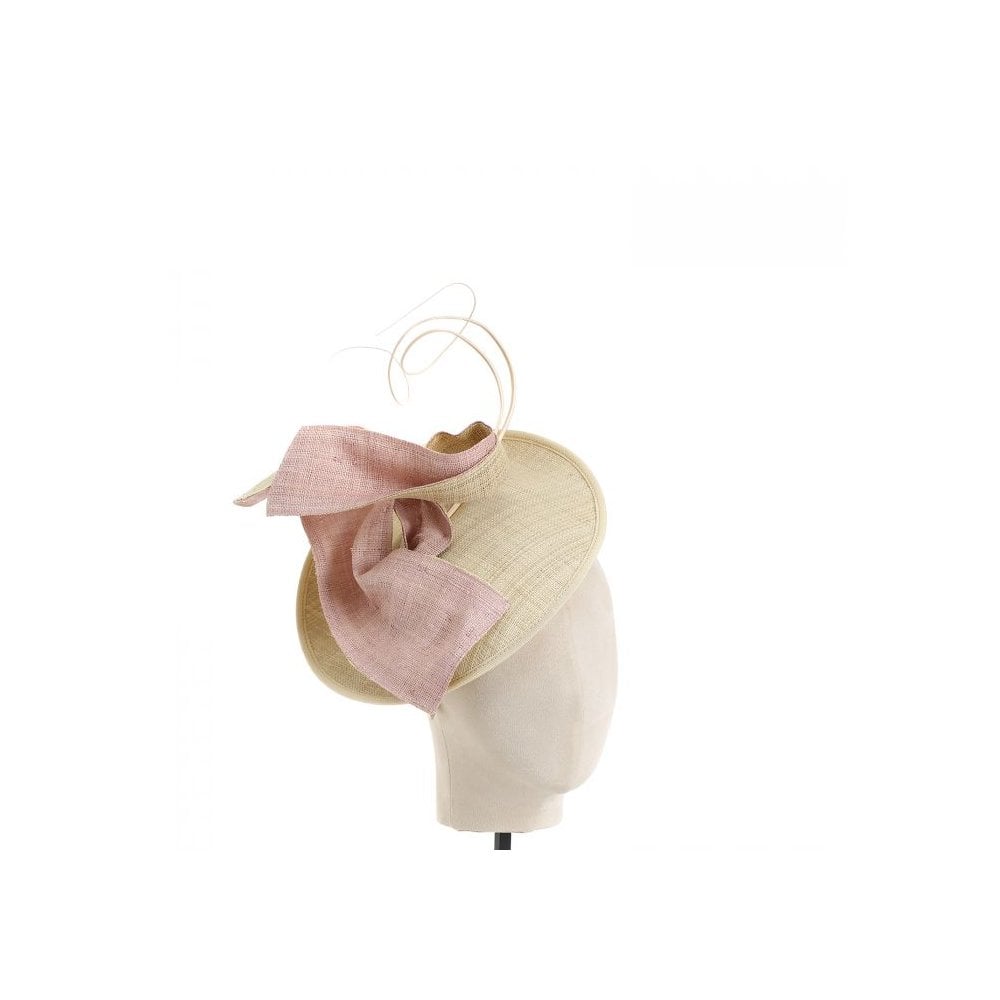 Sister PAC Woven Fascinator With Spirals Natural/pink