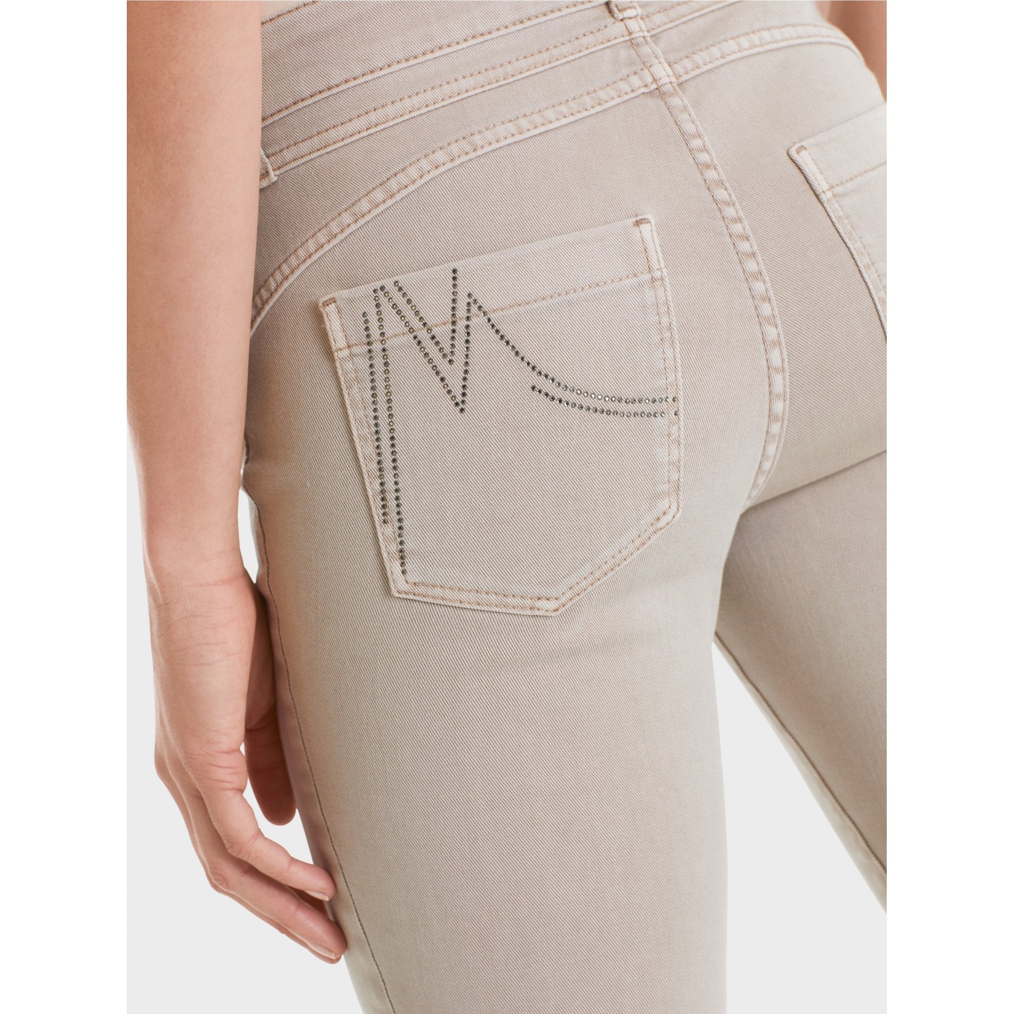 Marc Cain Slim Fit Jeans With Pocket Detail Warm Stone