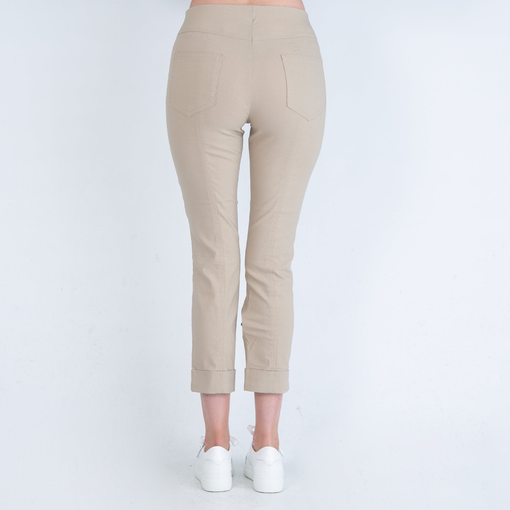 Simclan Pull On Trouser With Pocket And Turn Up Green Tea 1764-44