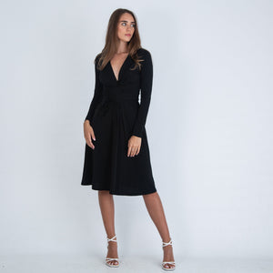 michael kors long sleeve black dress Michael Kors Wrap Around Dress With Long Sleeves Black – SisterOnlinestore