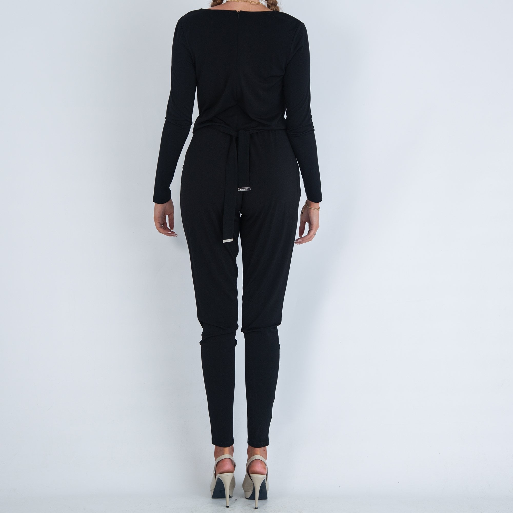 Michael Kors Cowl Neck Jumpsuit With Stud Detail Black