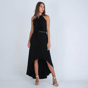 Michael Kors Chain Neck Detail Maxi Jersey Dress Black  SisterOnlinestore