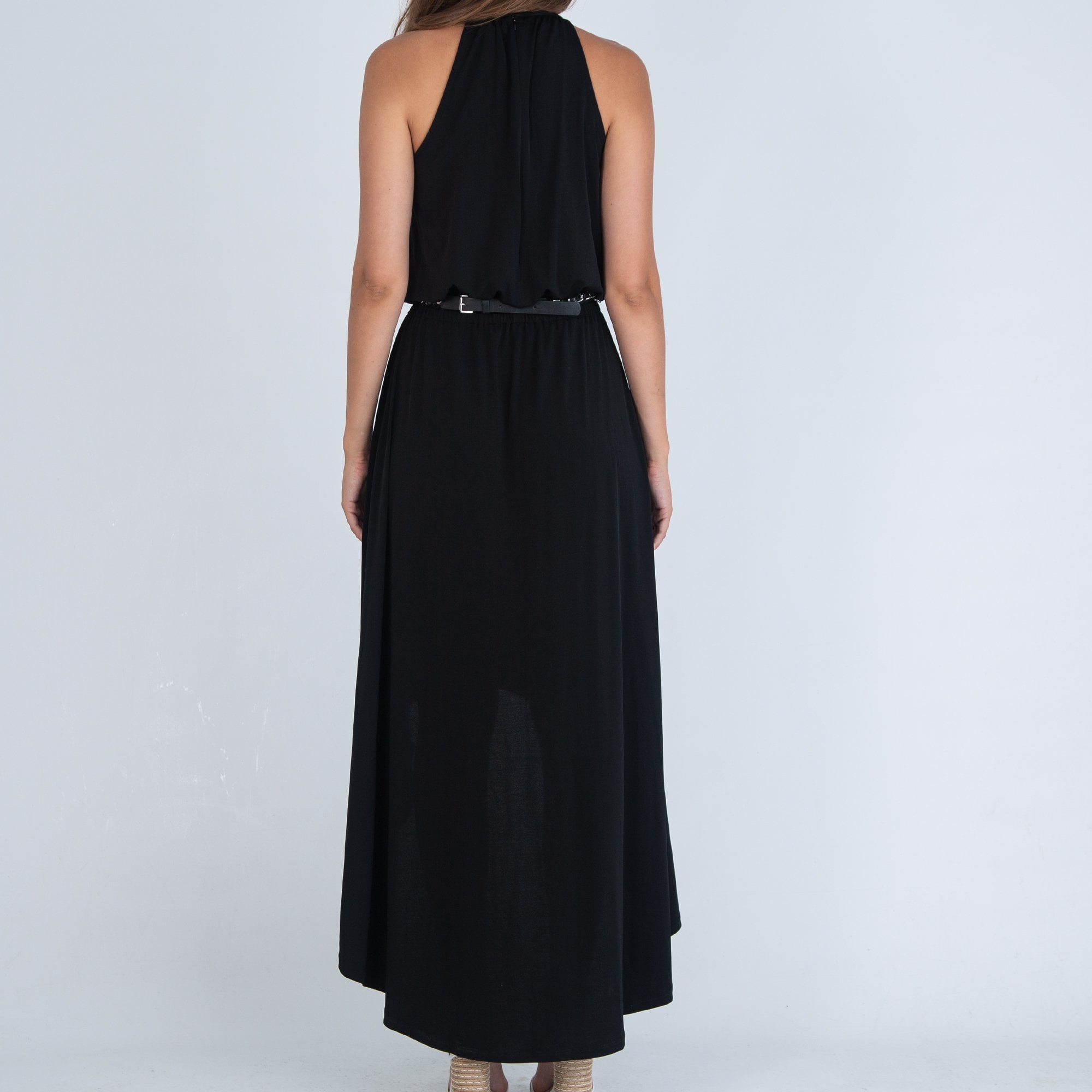 Michael Kors Chain Neck Detail Maxi Jersey Dress Black