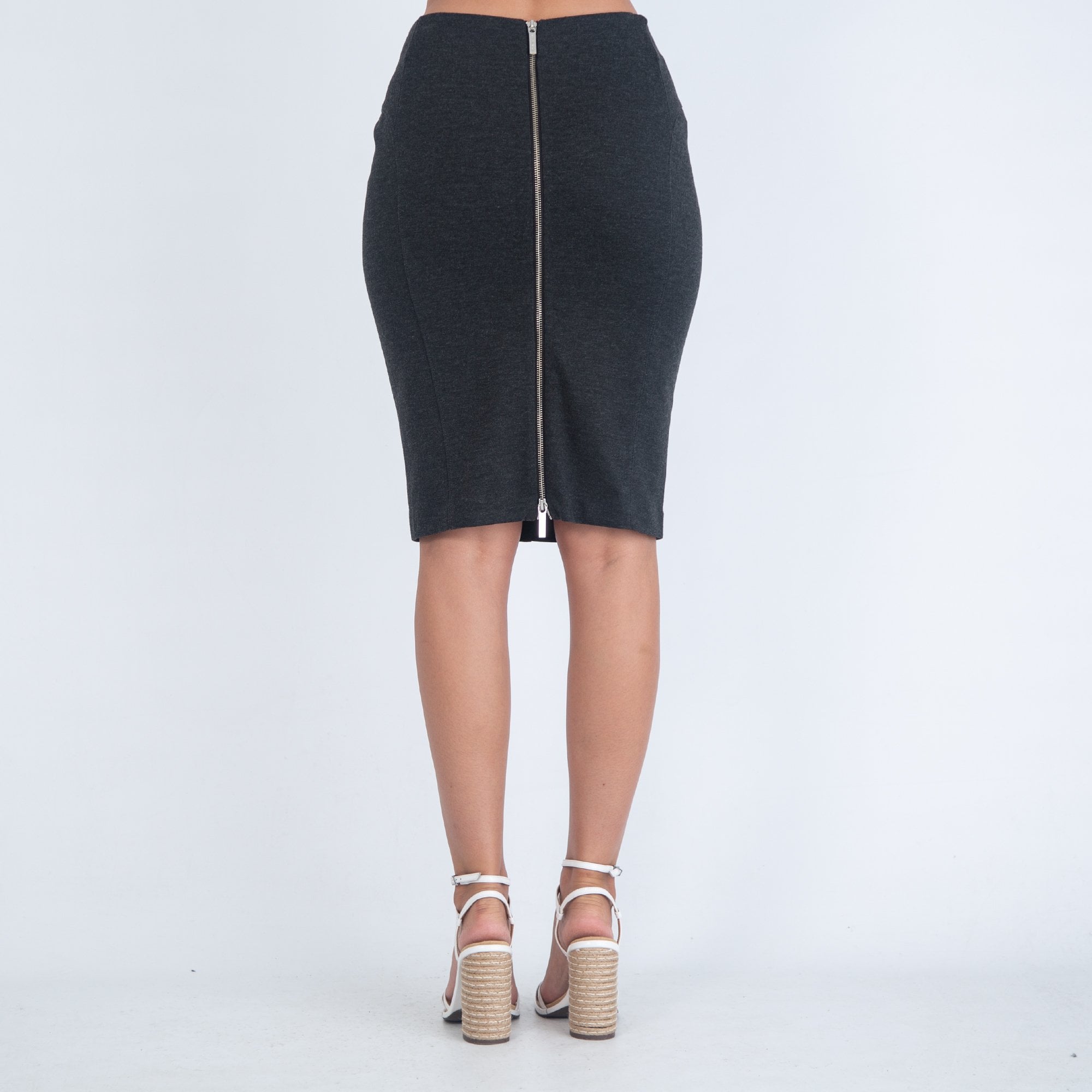 Michael Kors Zip Front Pencil Skirt Charcoal