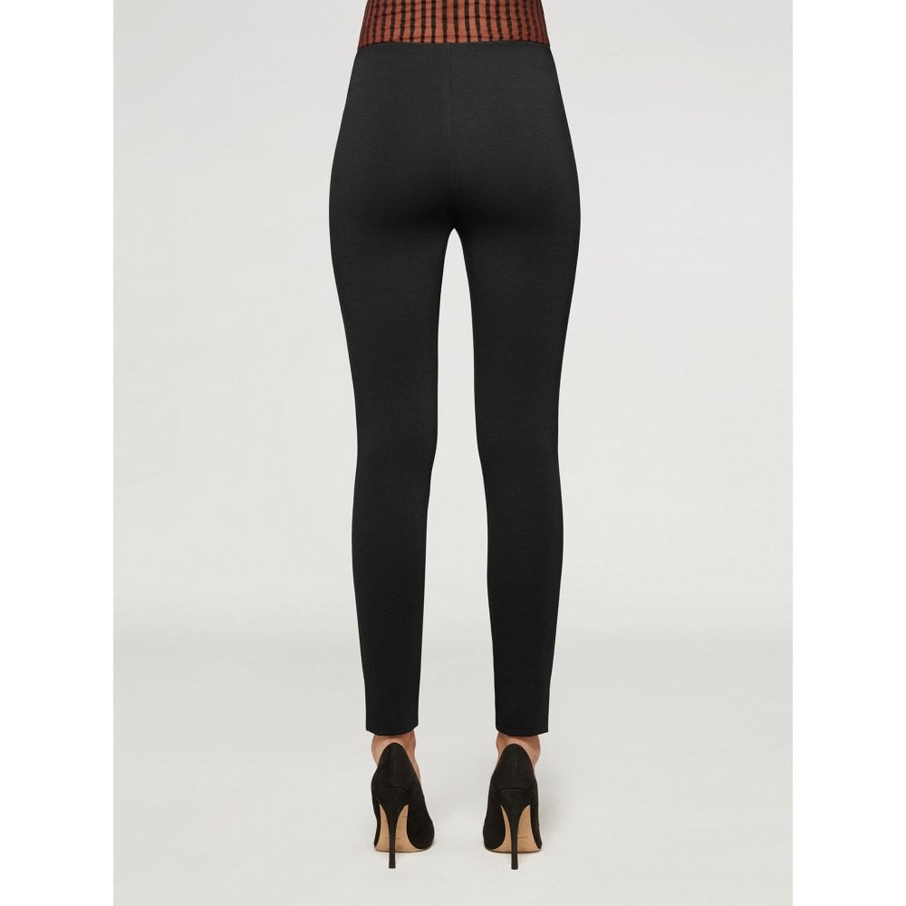 Wolford Faux Leather Fabric Back Jo Leggings Black