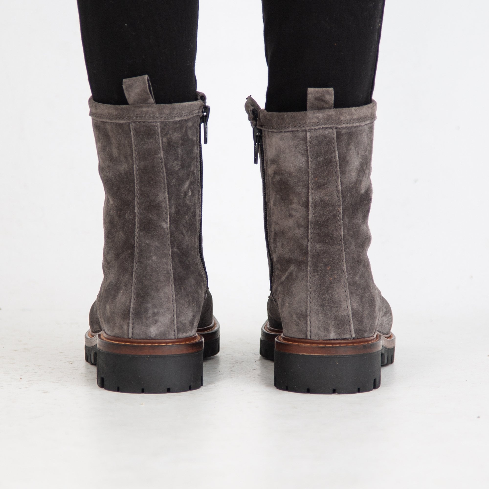 Alpe Plain Suede Military Boot Dark Grey