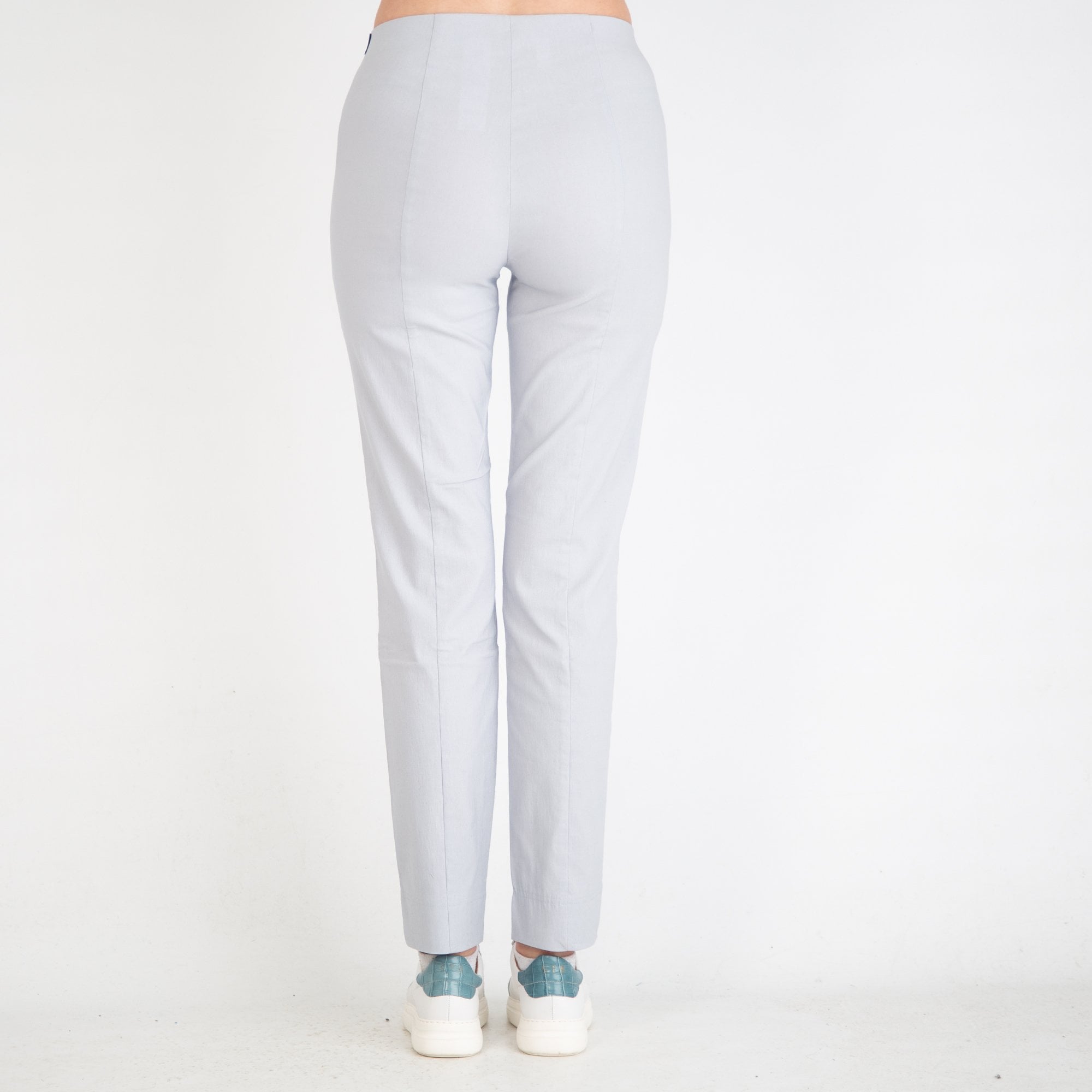 Robell Marie Wide Leg Pull On Stretch Trouser Silver Grey 920