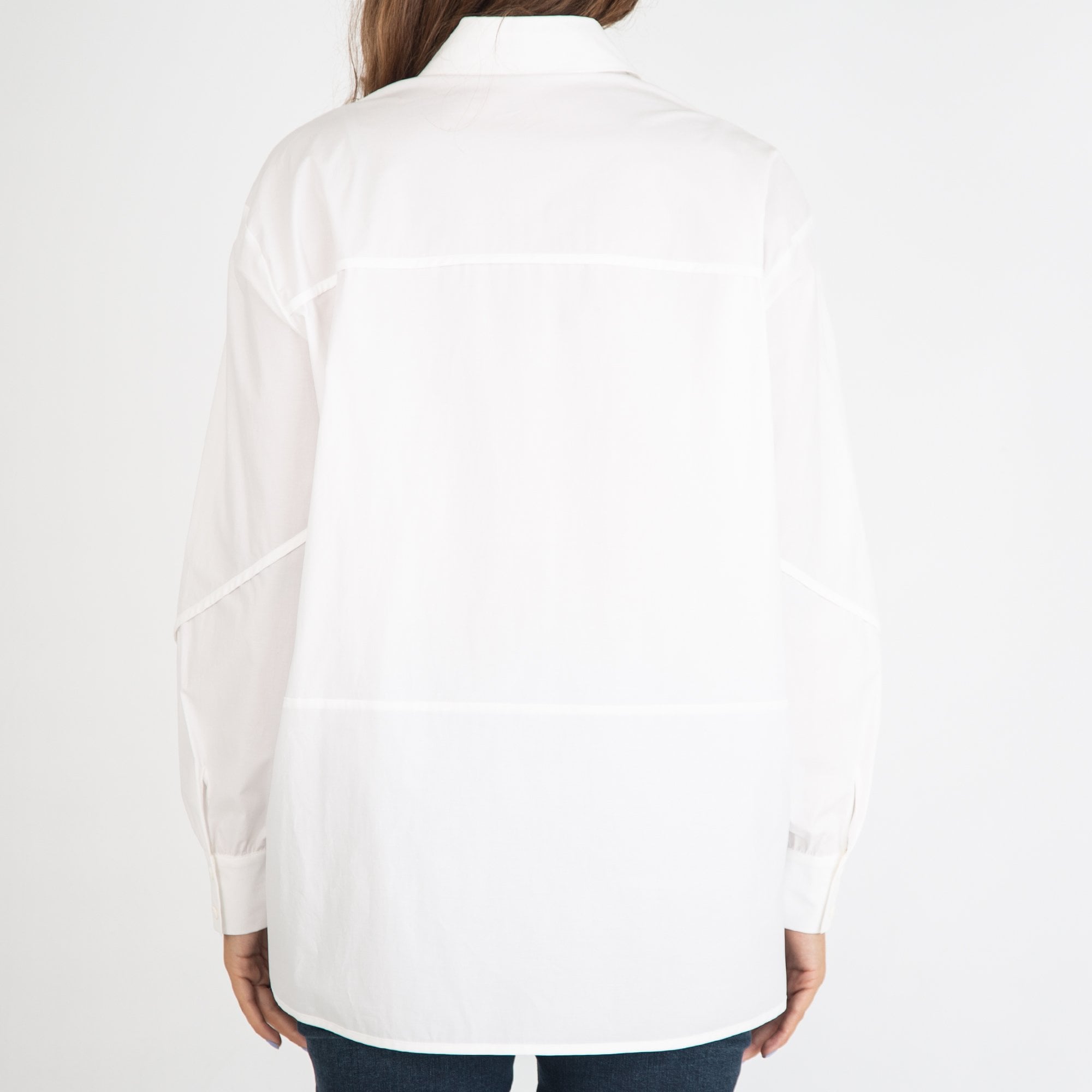 Luisa Cerano Cotton Shirt Collar Blouse White