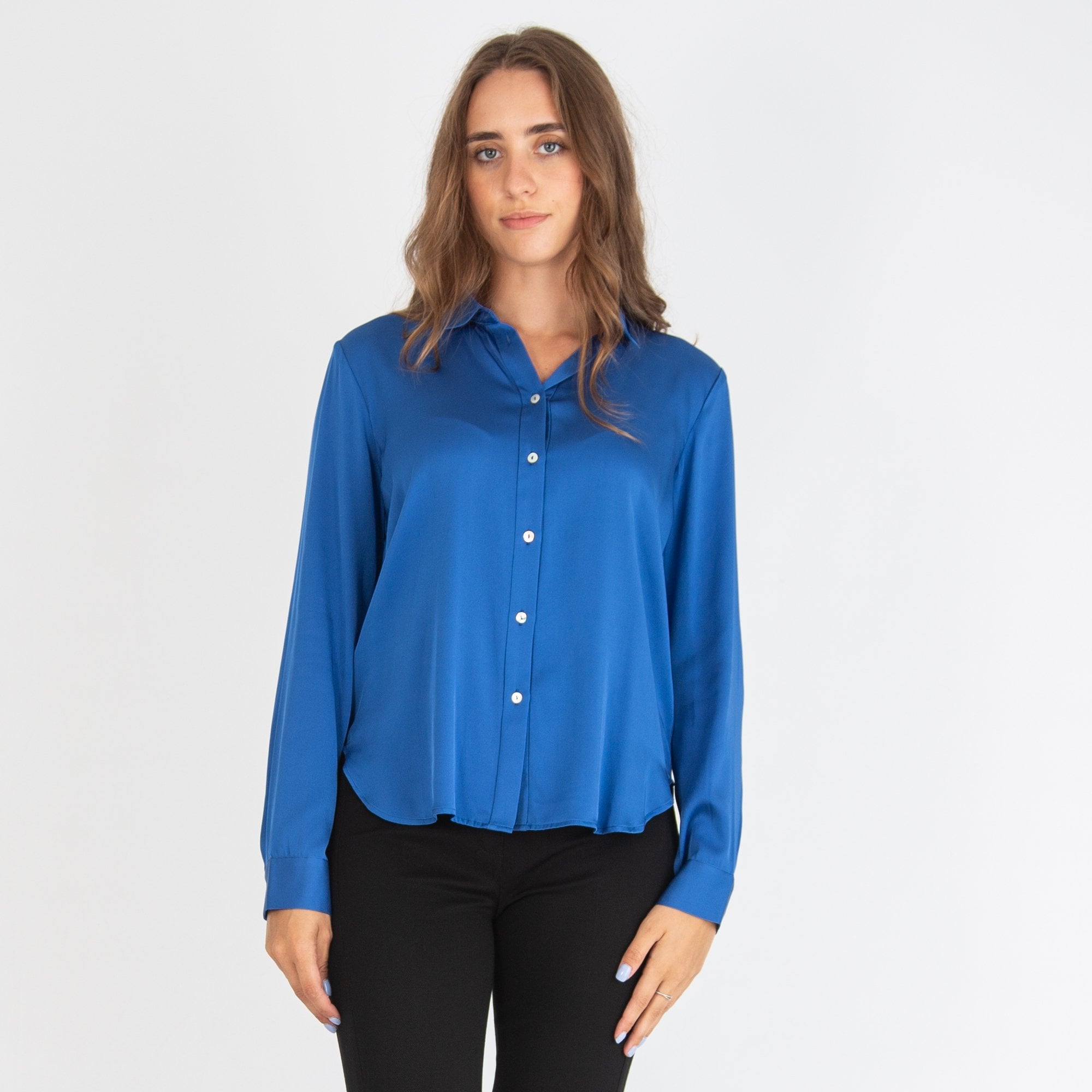 Silk95 Monte Carlo Plain Shirt Blue