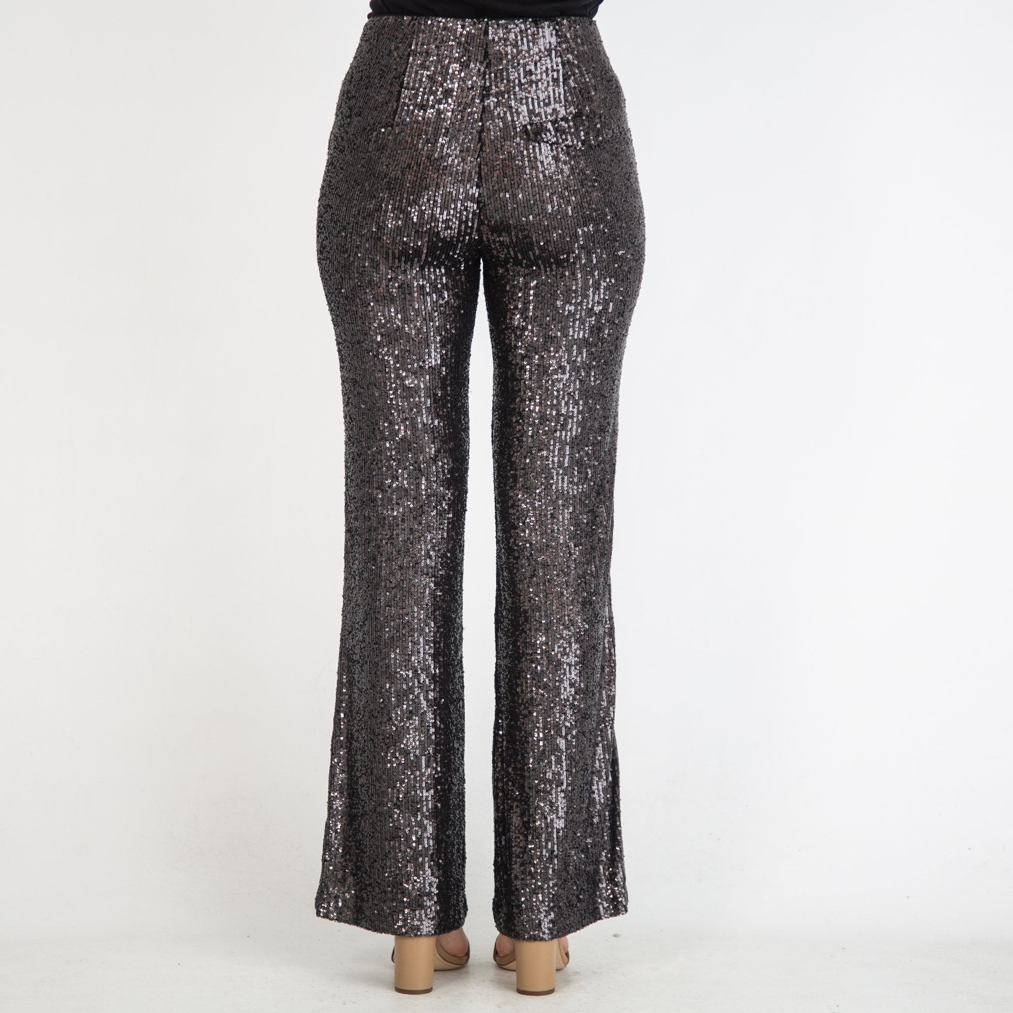 Luisa Cerano Sequin Bootcut Trousers Grey