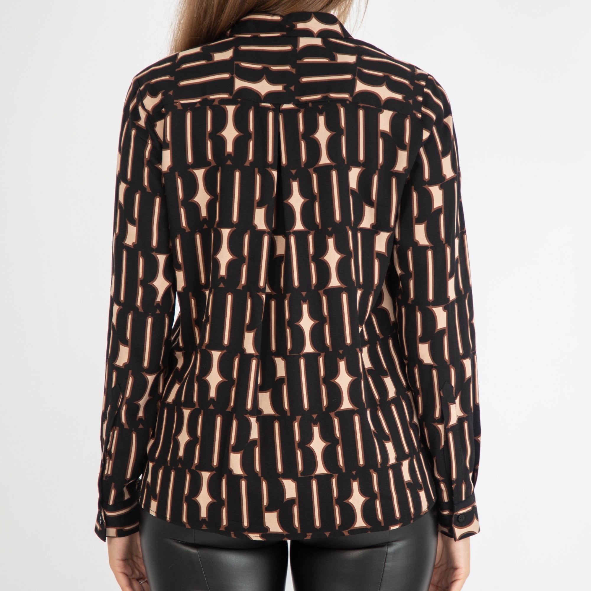 Milano Italy Retro Print Shirt Black/beige