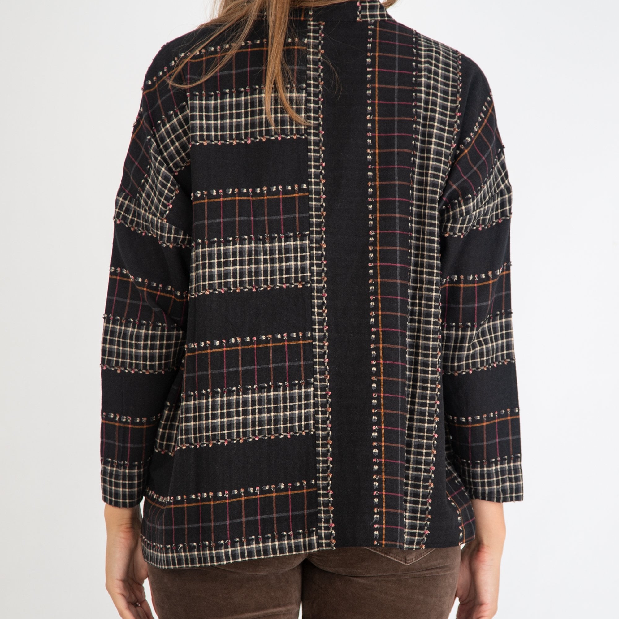 Sahara Check Patchwork Jacket Black Multi