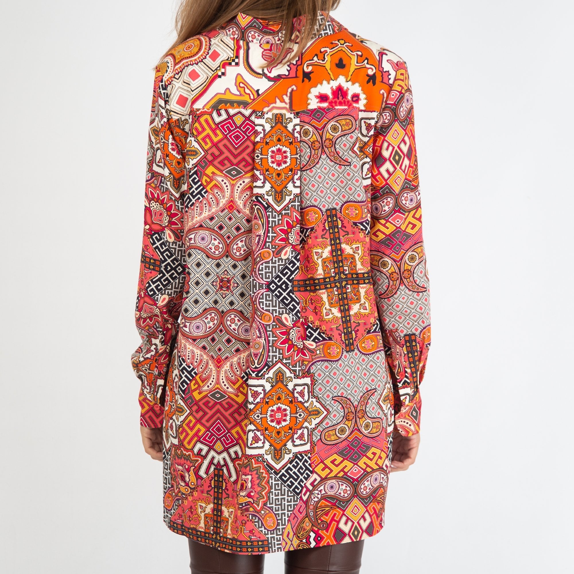 Herzens Angelegenheit Oversized Multi Print Blouse Orange/multi