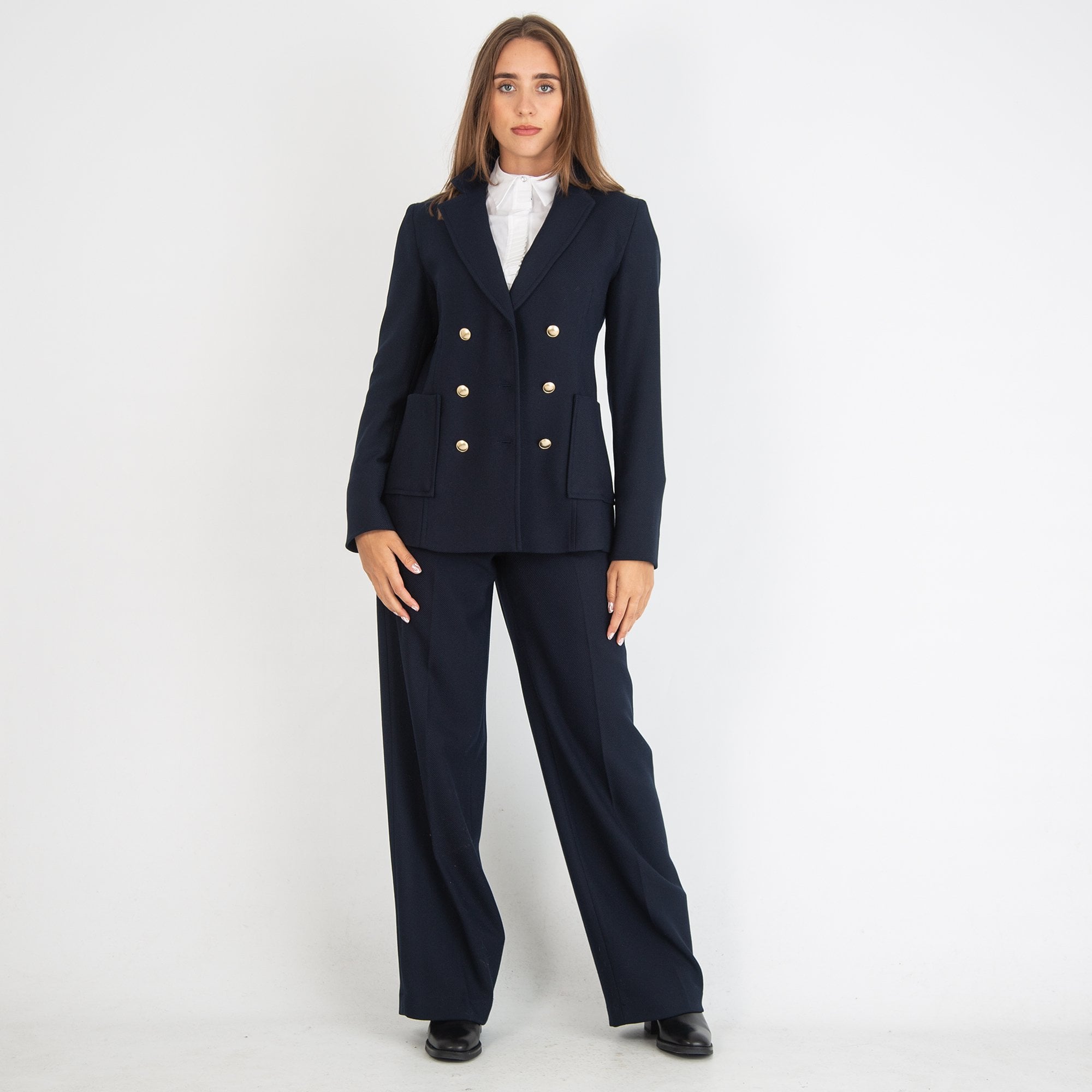 Riani Smart Blazer With 2 Front Pockets Deep Blue