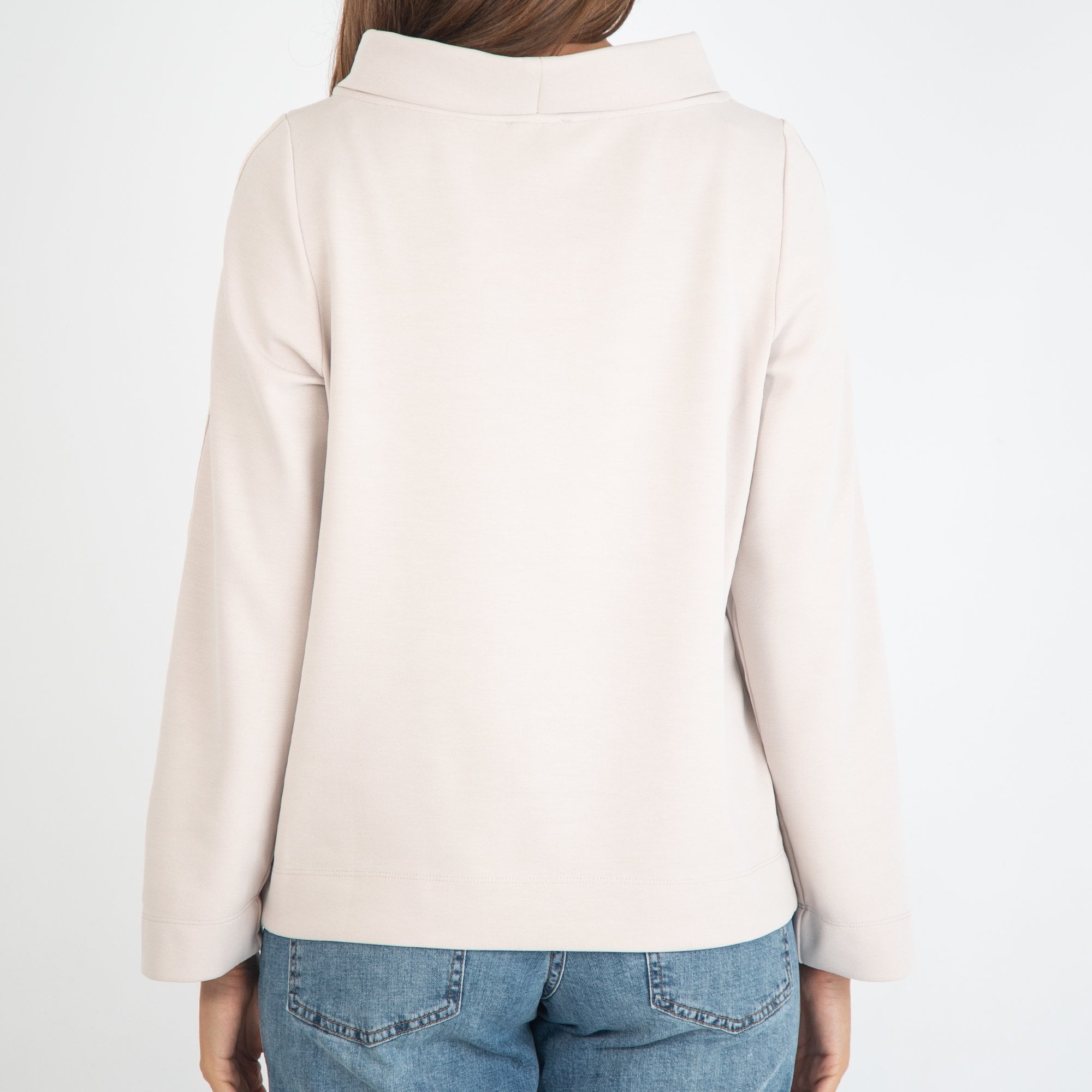 Simclan Roll Neck Cupro Top Oyster
