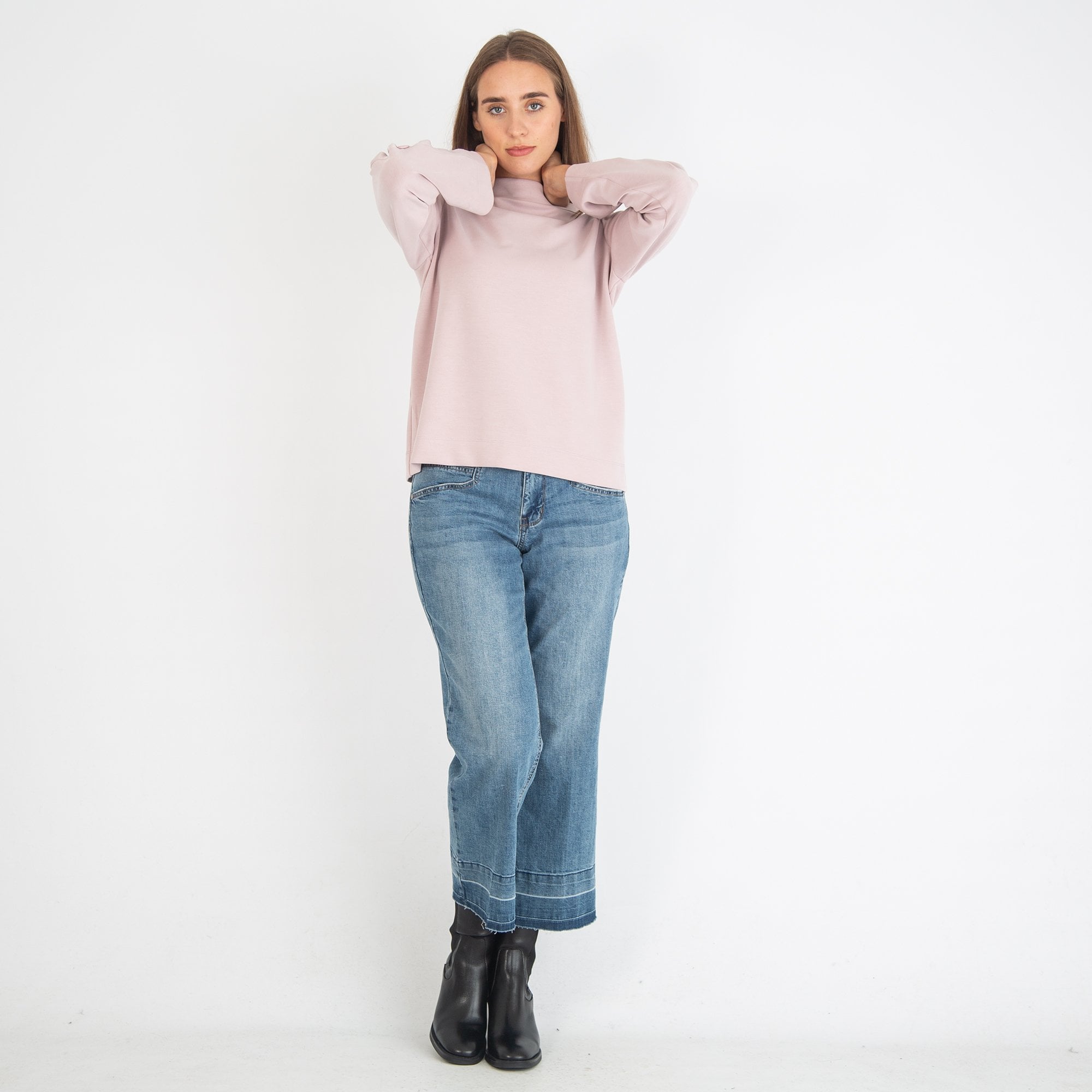 Simclan Roll Neck Cupro Top Light Lilac