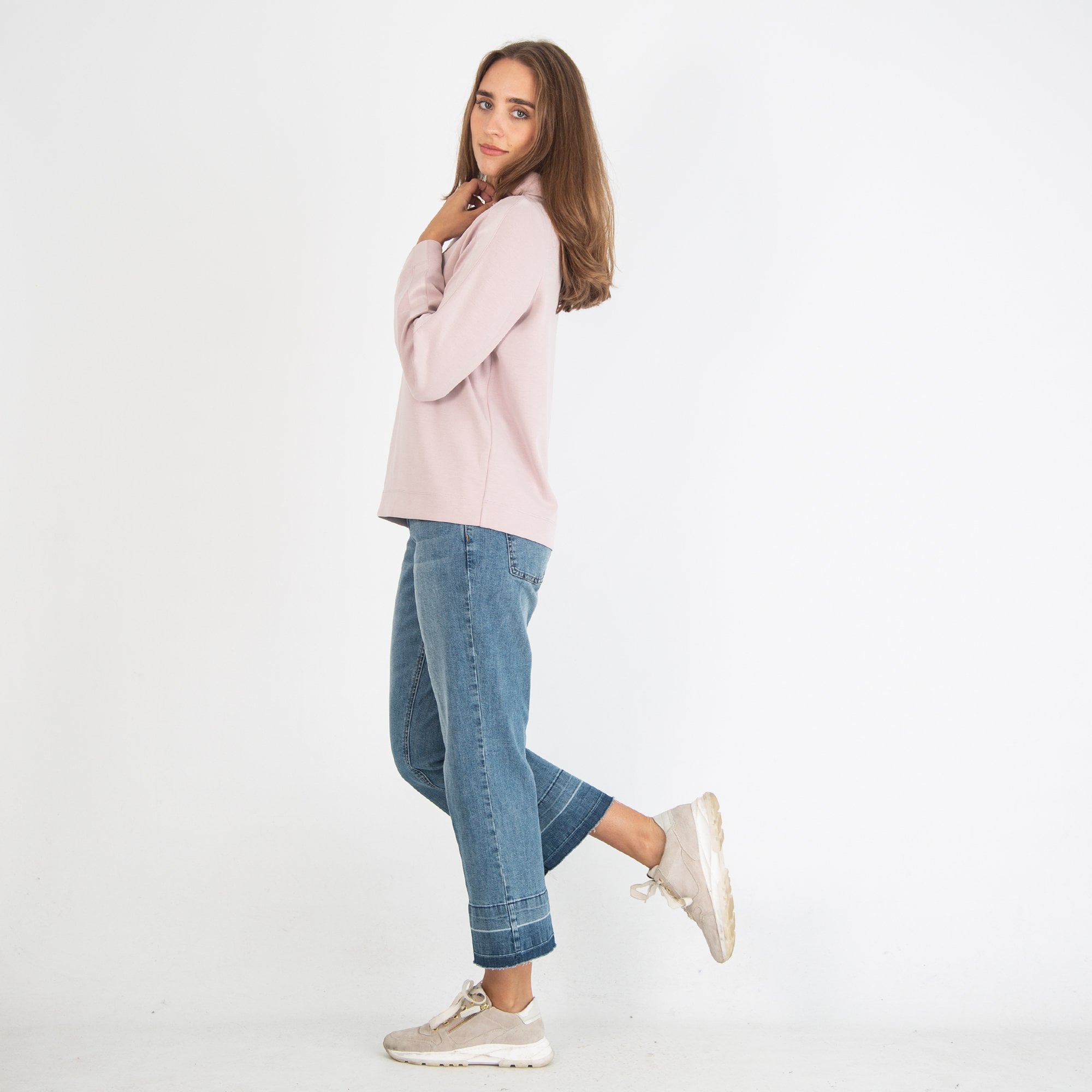 Simclan Roll Neck Cupro Top Light Lilac
