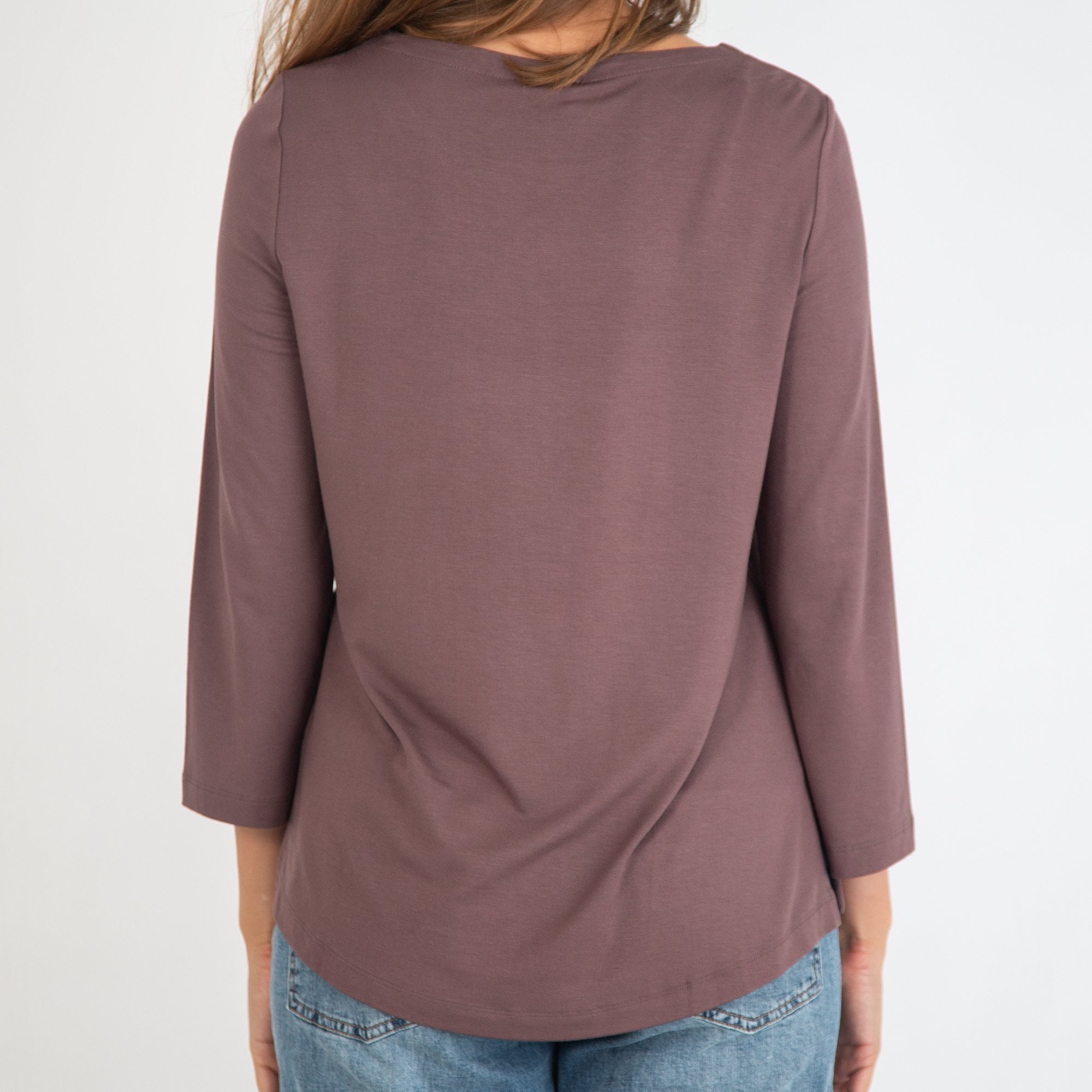 Simclan Scoop Neck A Line Jersey Top Mauve