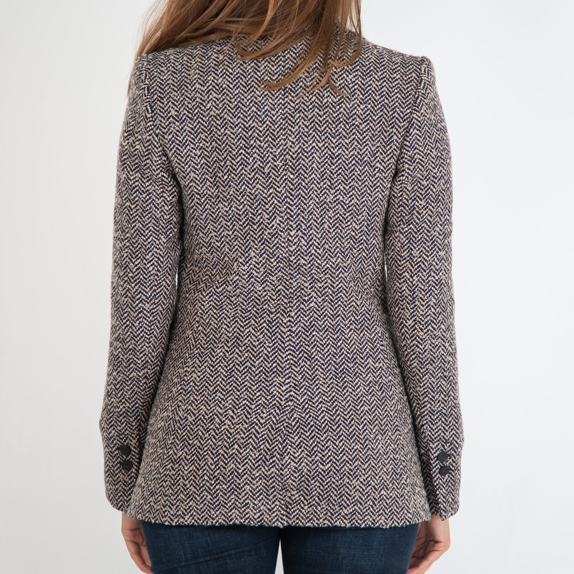 Riani Herringbone Blazer Beige/Navy