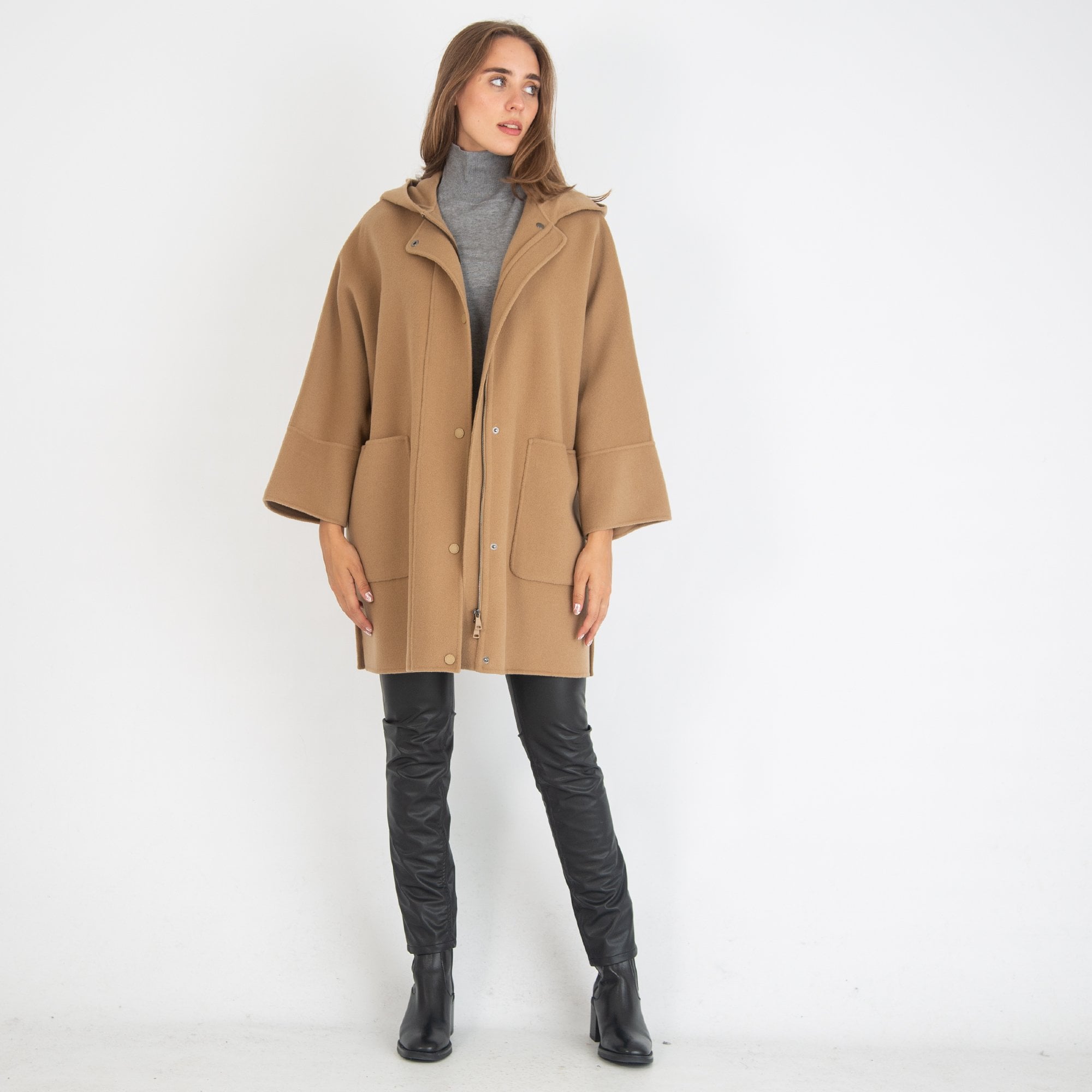 Weekend By Maxmara Ofridi Lightweight Silk & Wool Turtle Neck Jumper Grey