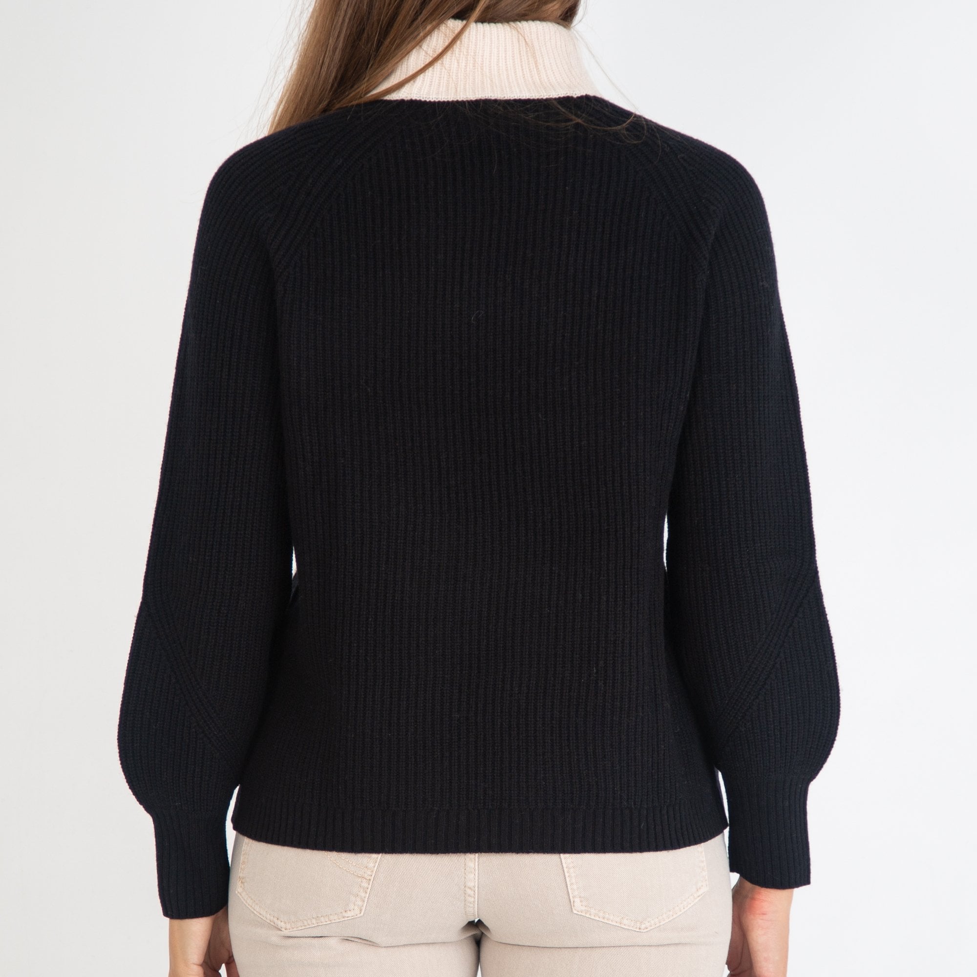 Marc Cain Colour Bloc Wool Jumper Nude/black