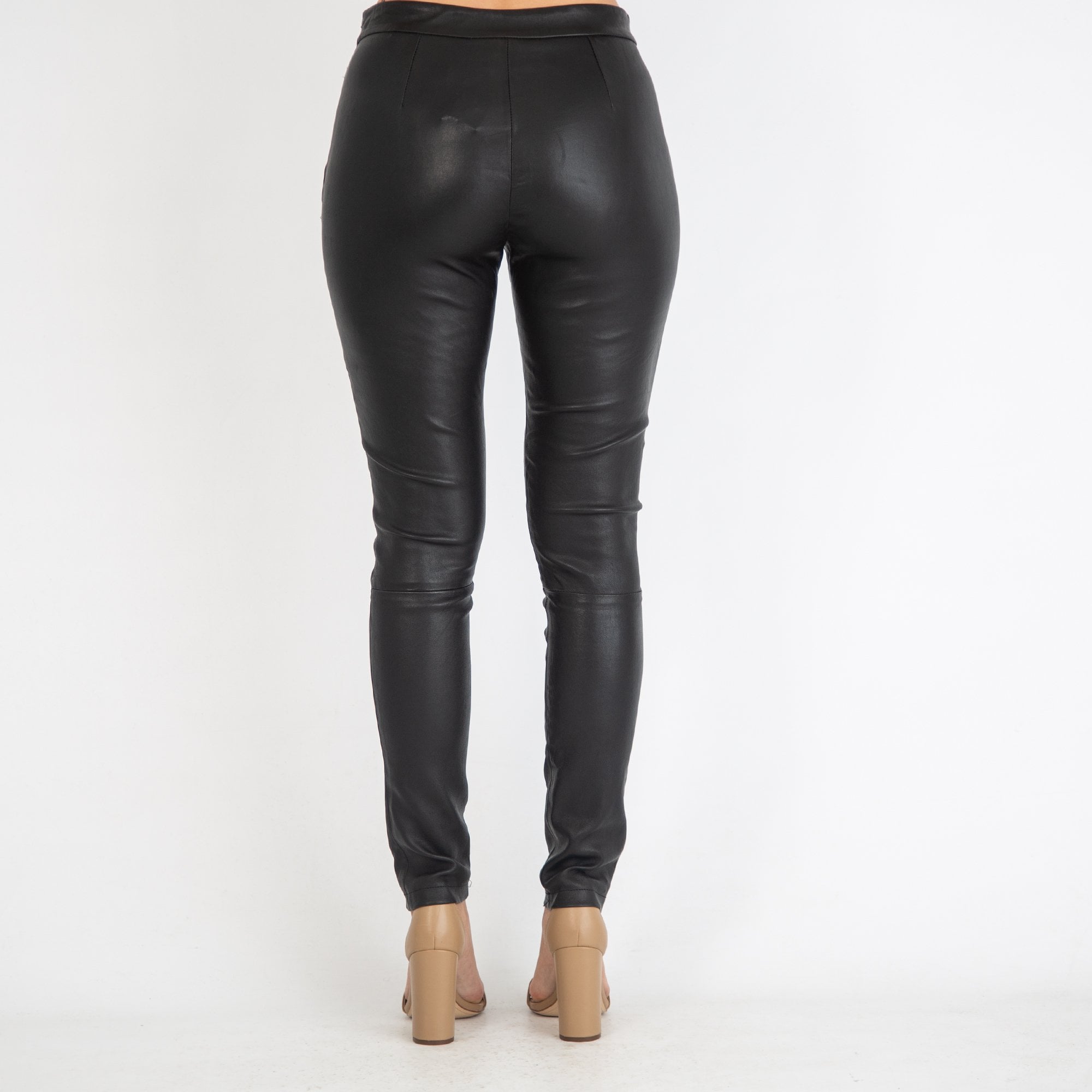 Pinko High Waisted Leather Jegging Black