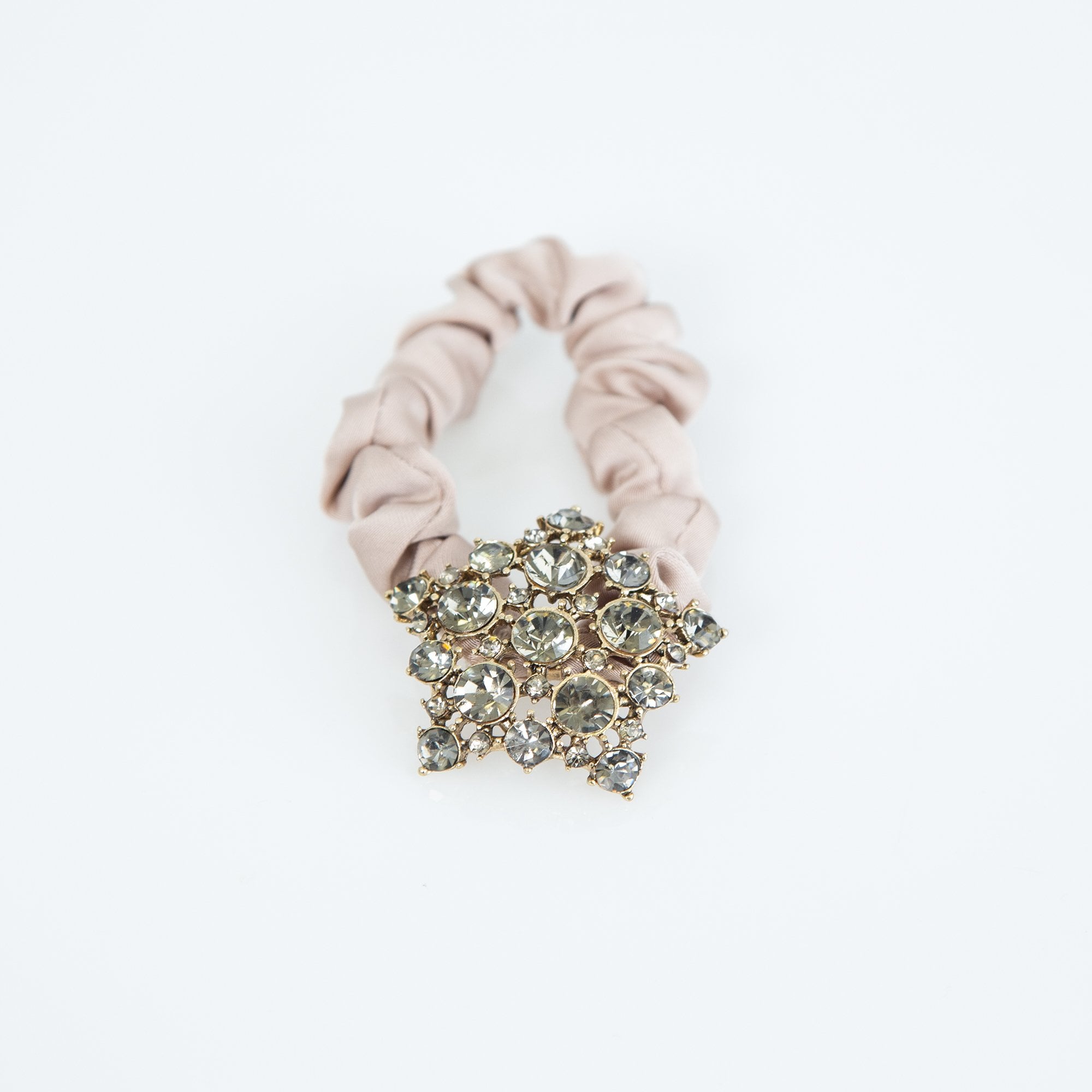 Zelly Crystal Star Scrunchie Taupe